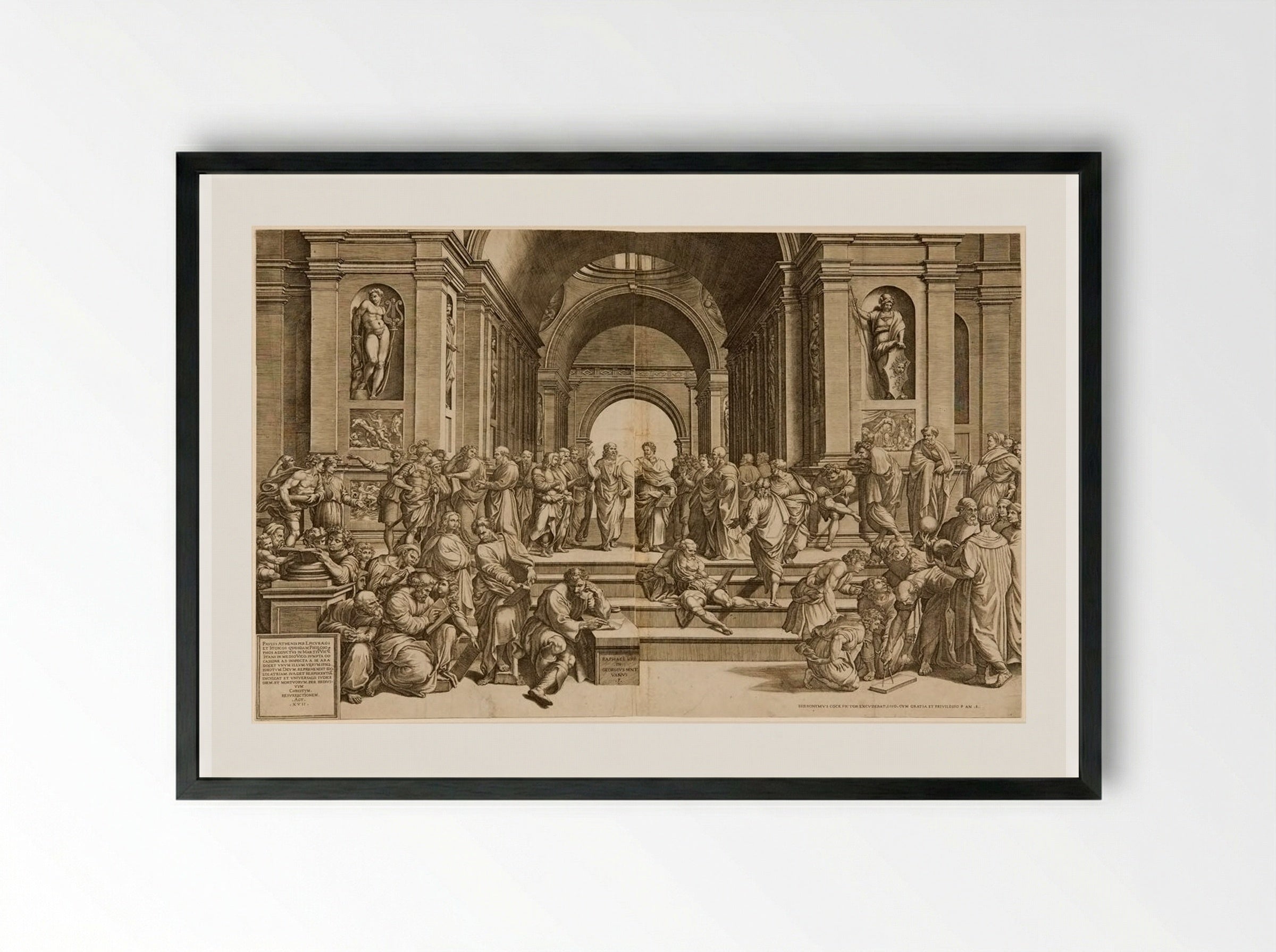 The School of Athens - Giorgio Ghisi - Framed Print Black