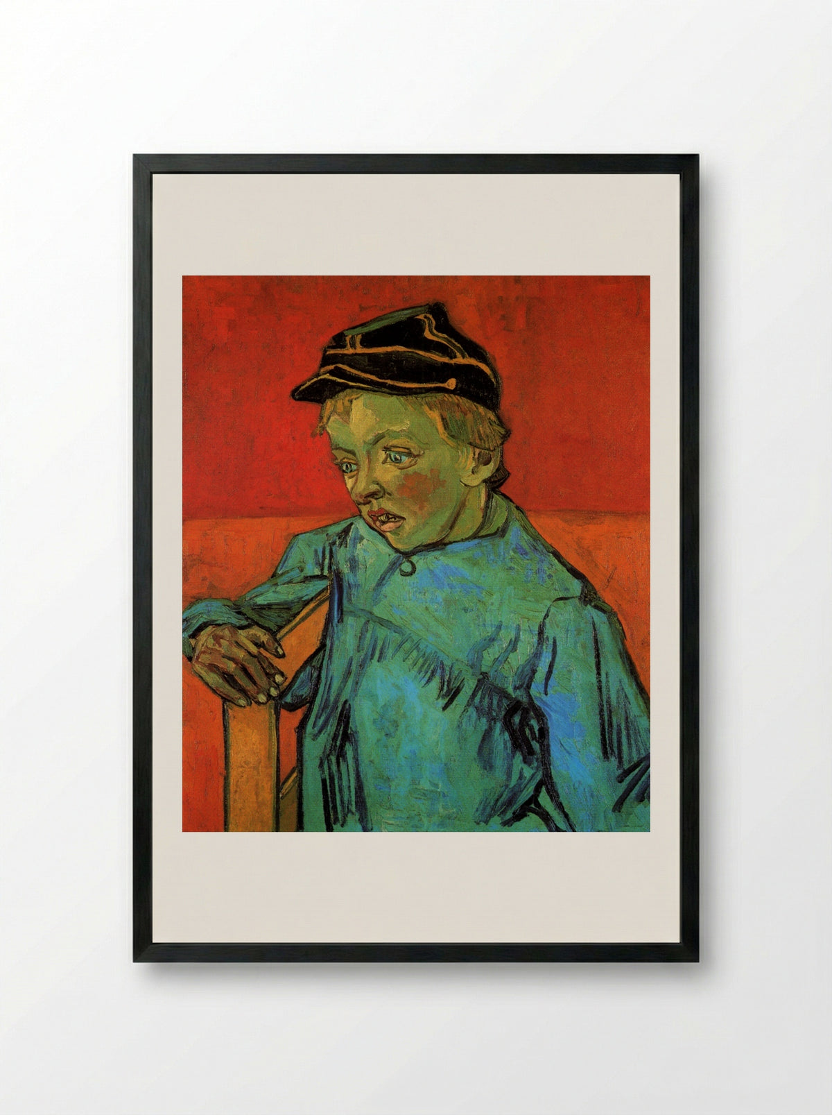 The Schoolboy (Camille Roulin) - Vincent van Gogh - Framed Print Black
