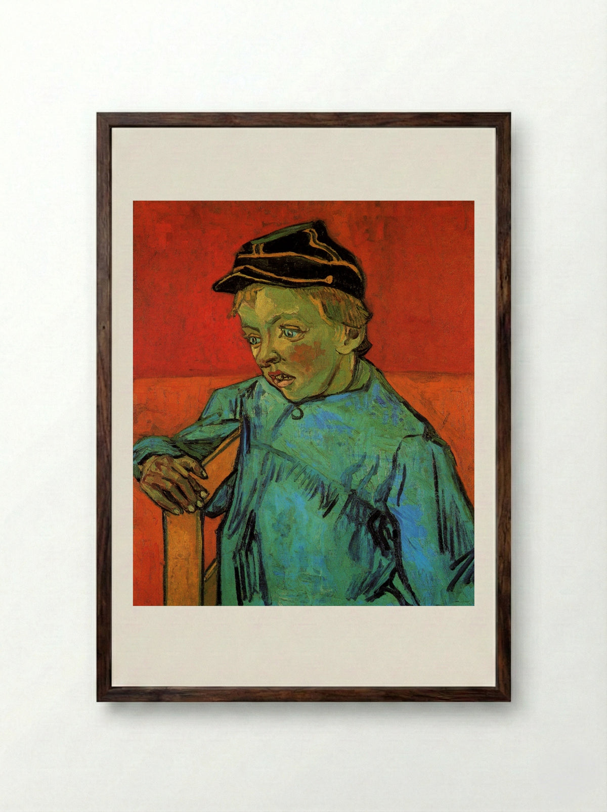 The Schoolboy (Camille Roulin) - Vincent van Gogh - Framed Print Dark Wood