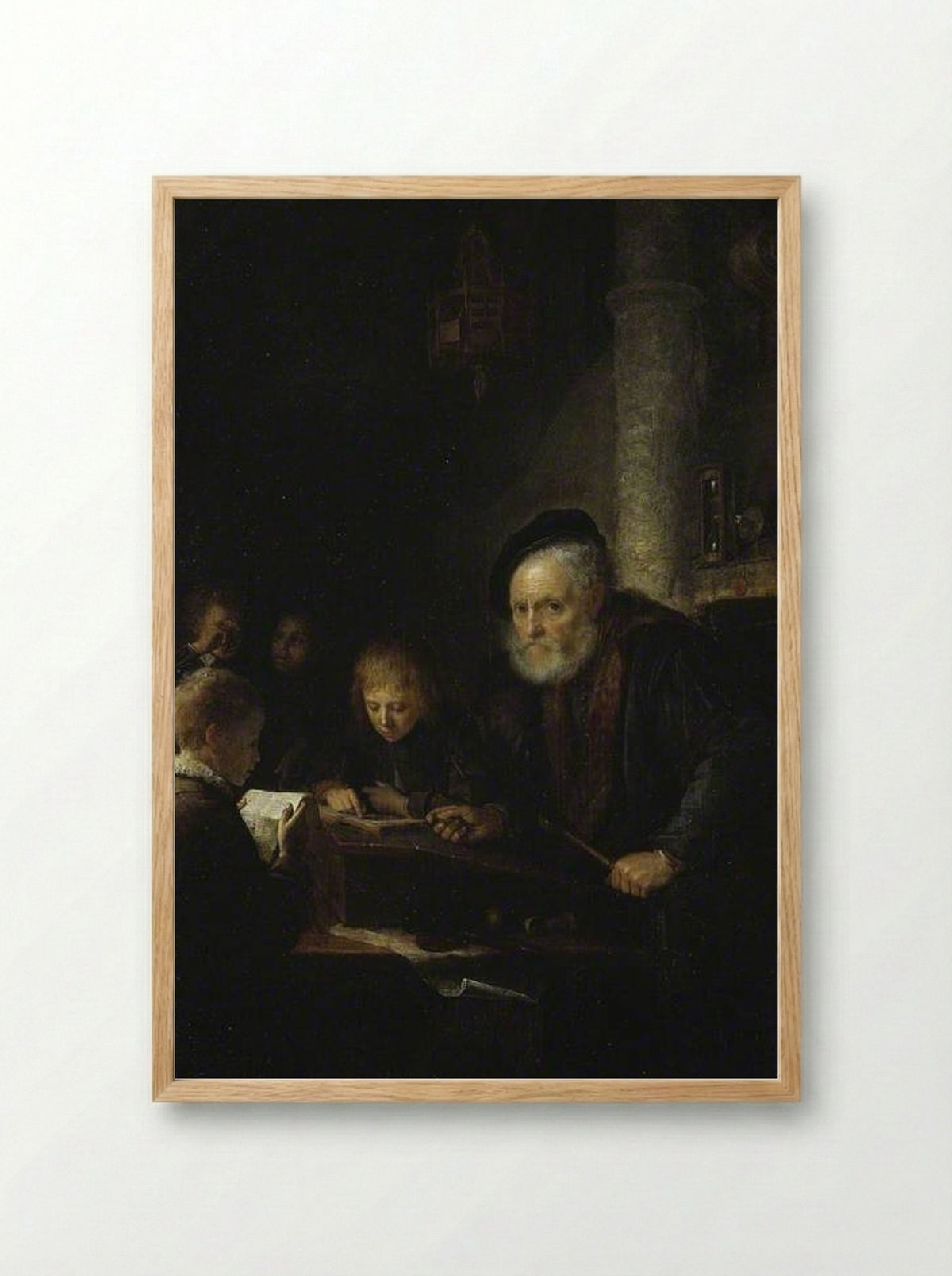 The Schoolmaster - Gerrit Dou - Framed Print Wood