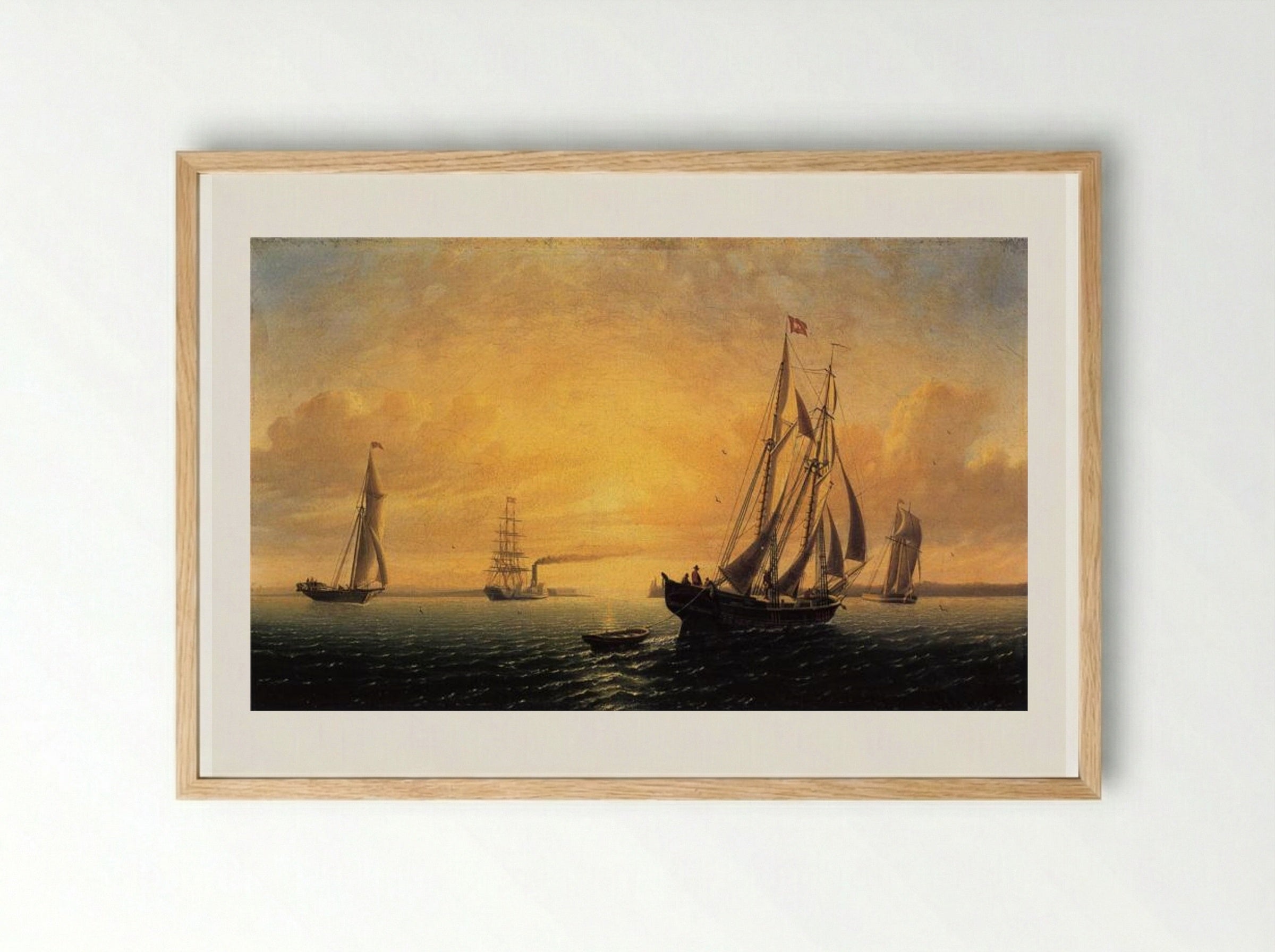 The Schooner 'Jane' of Bath, Maine - William Bradford - Framed Print Wood