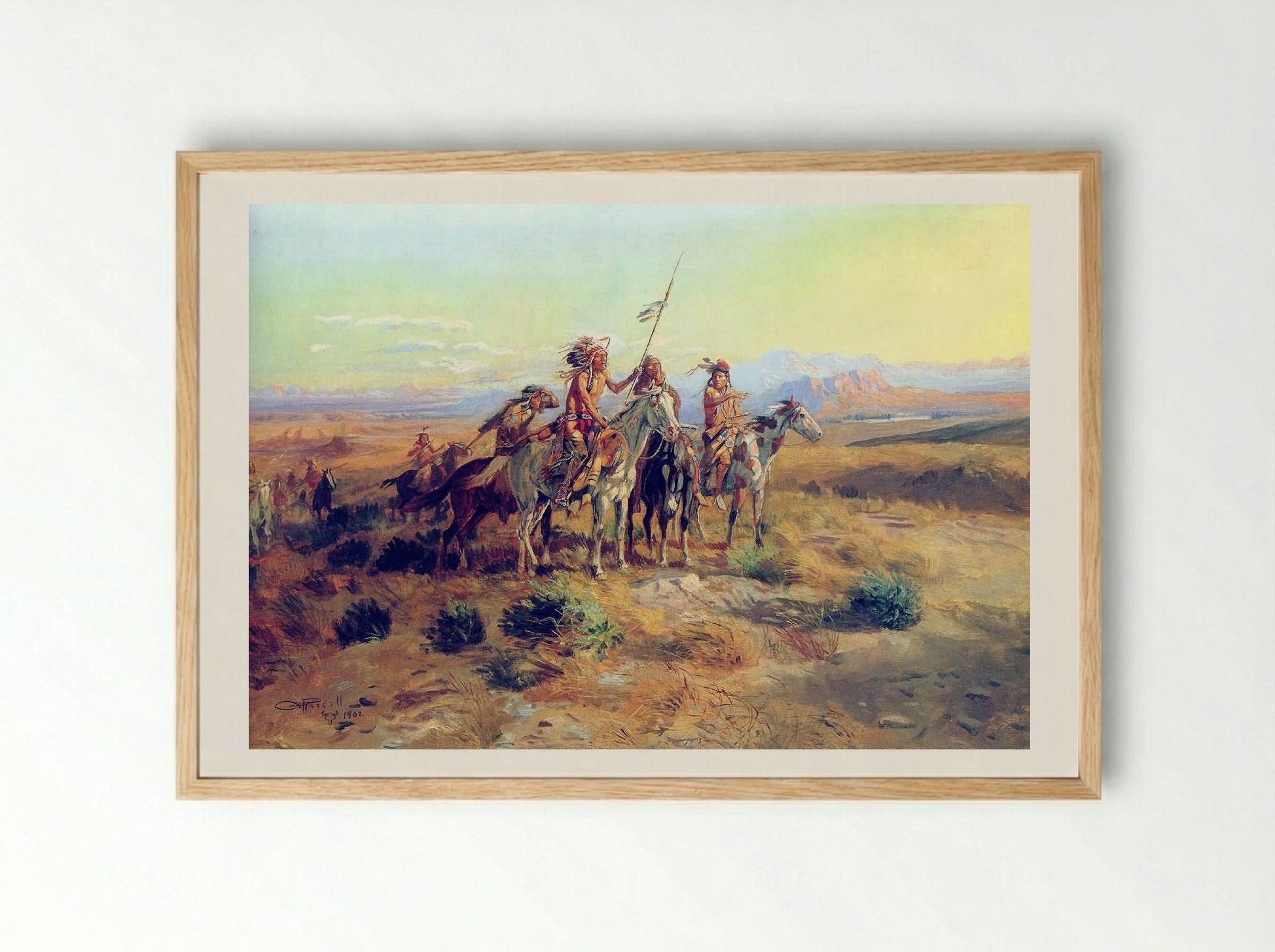 The Scouts - Charles M. Russell - Framed Print Wood