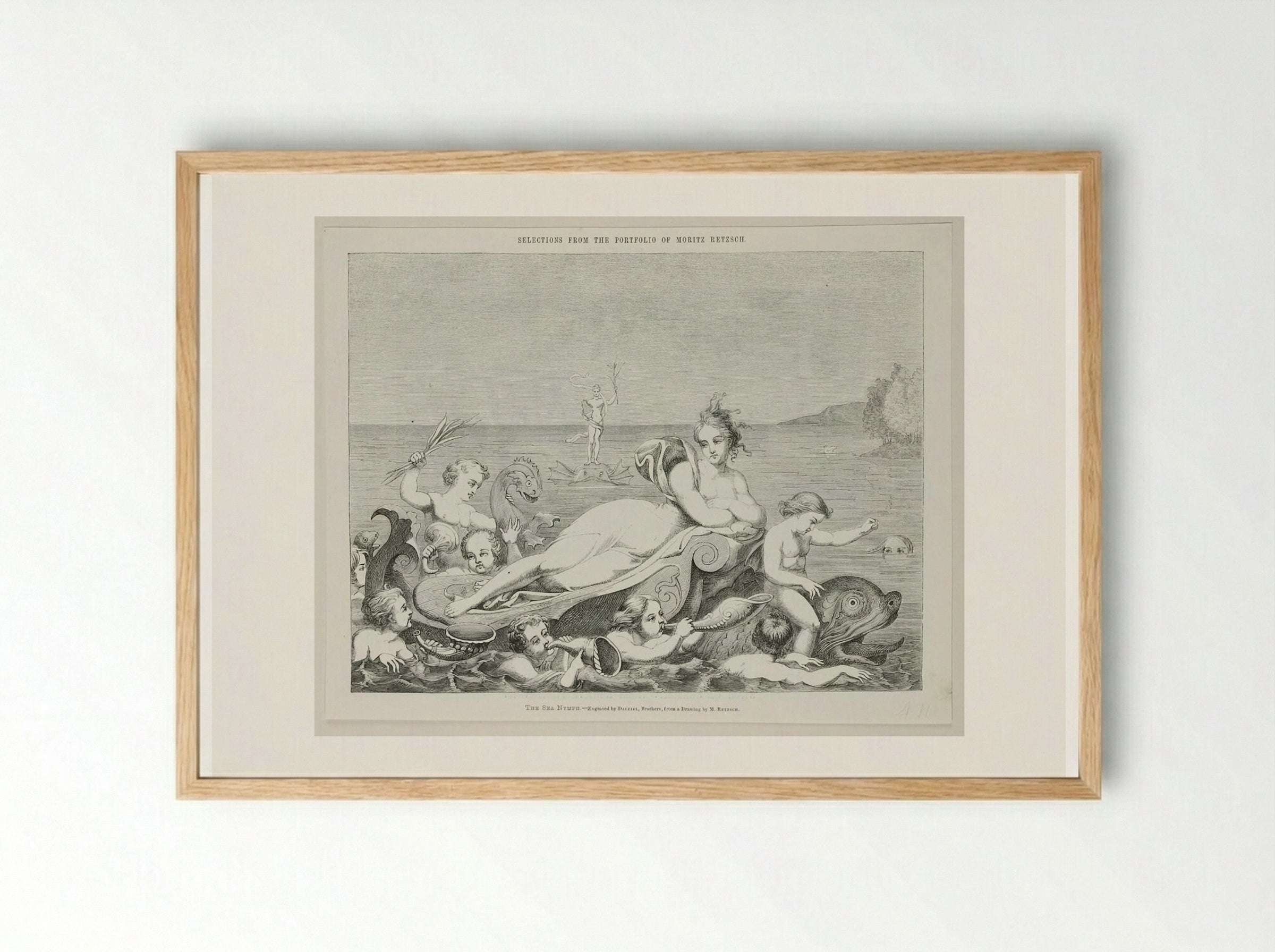 The Sea Nymph - Edward Dalziel - Framed Print Wood