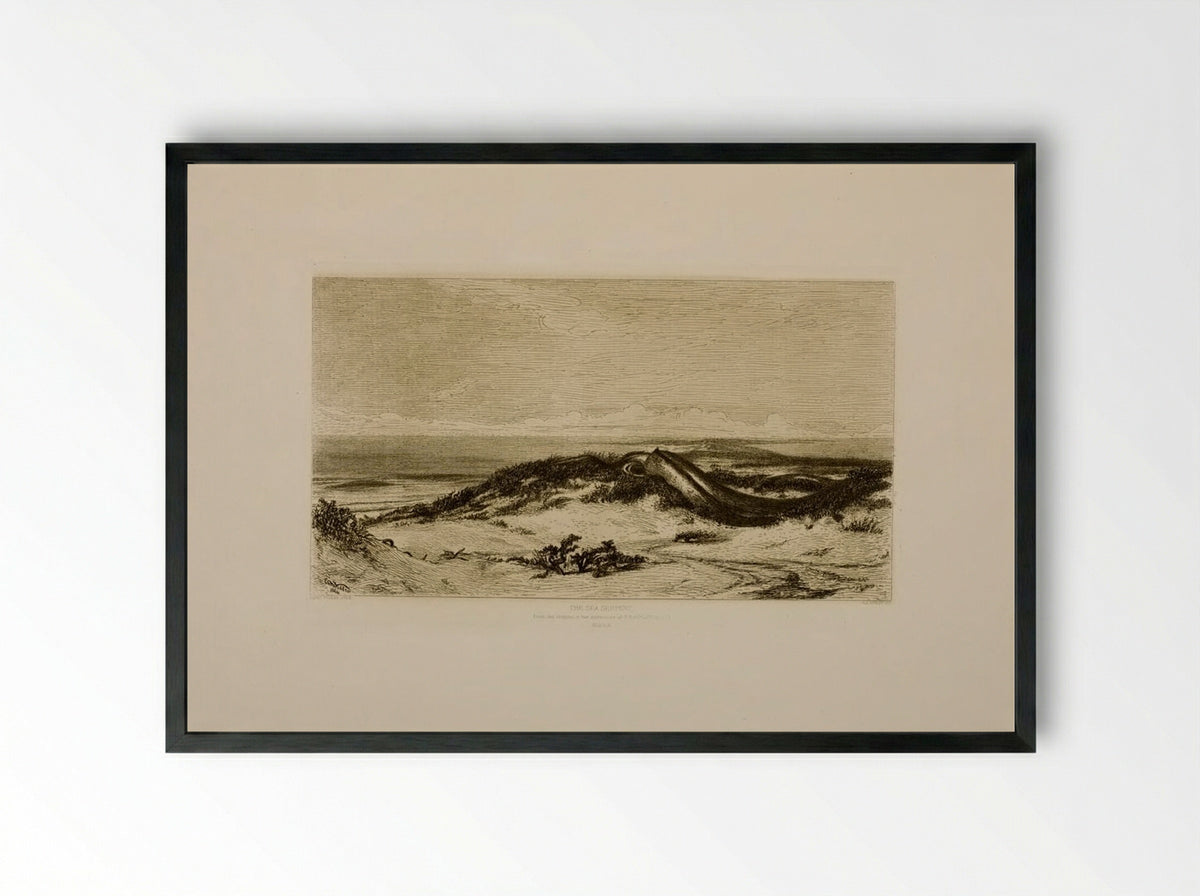The Sea Serpent - Stephen Alonzo Schoff - Framed Print Black
