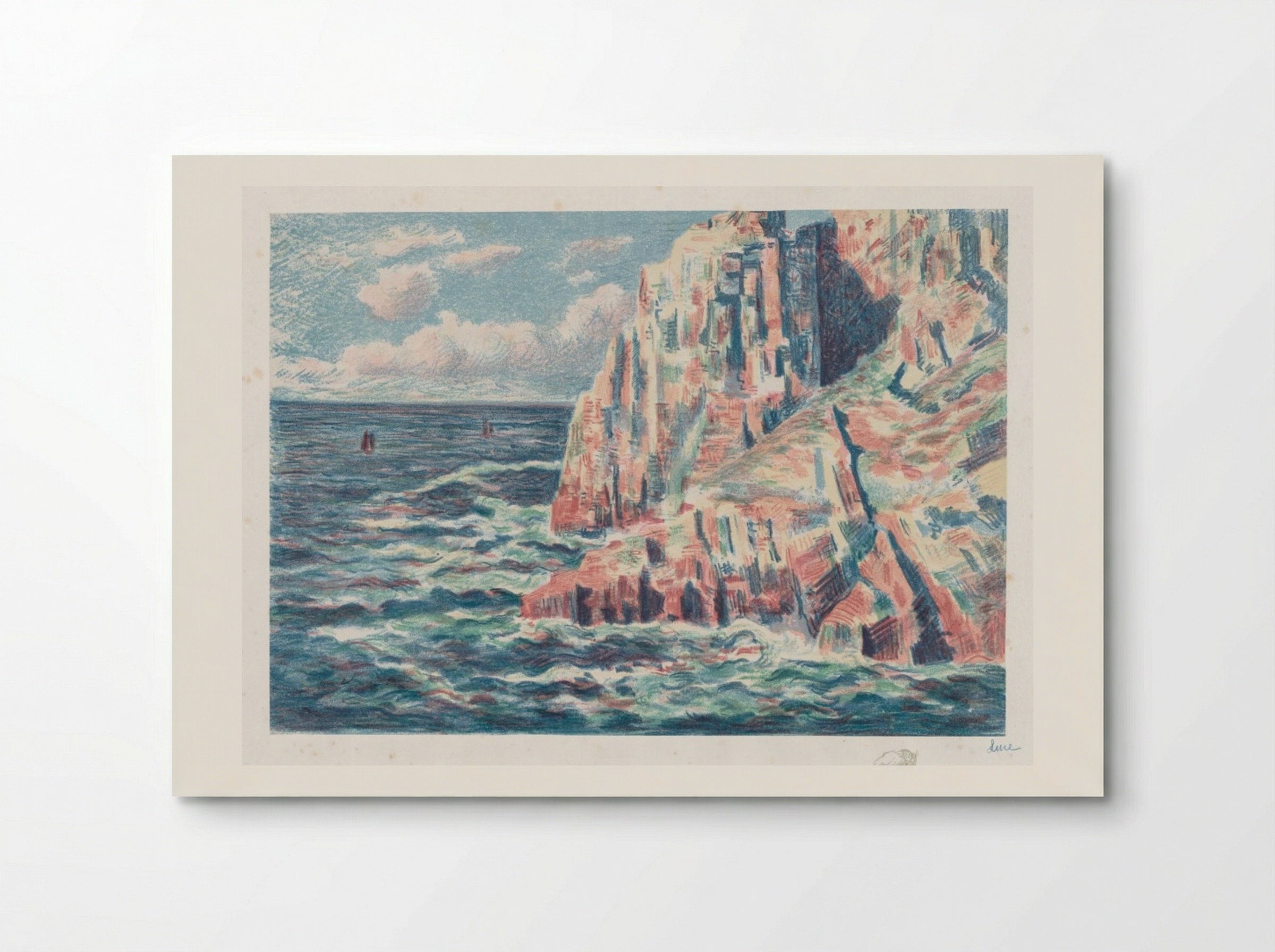 The Sea at Camaret, The Red Rocks - Maximilien Luce - Poster