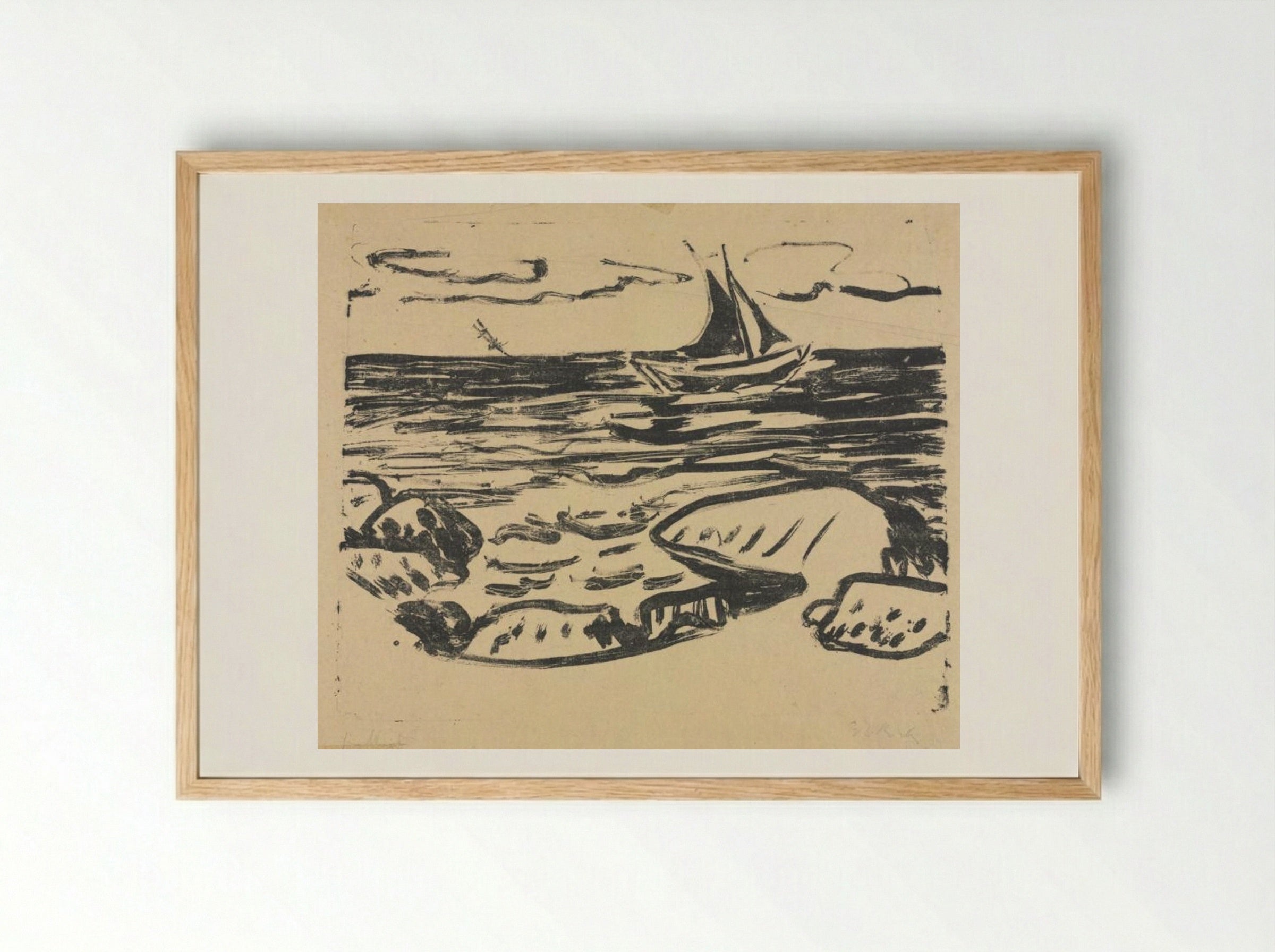 The Sea near Staberhuk - Ernst Ludwig Kirchner - Framed Print Wood