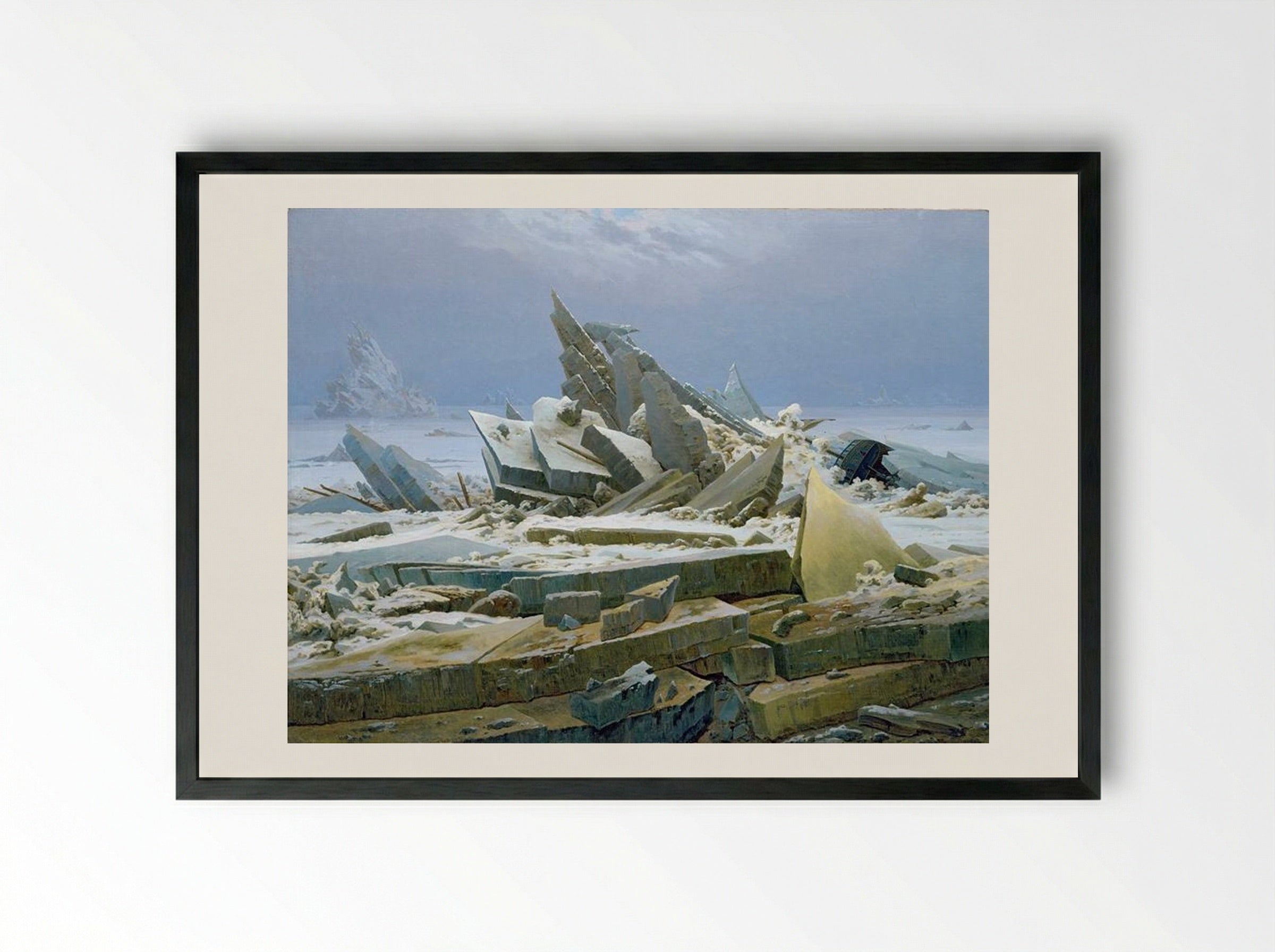 The Sea of Ice - Caspar David Friedrich - Framed Print Black