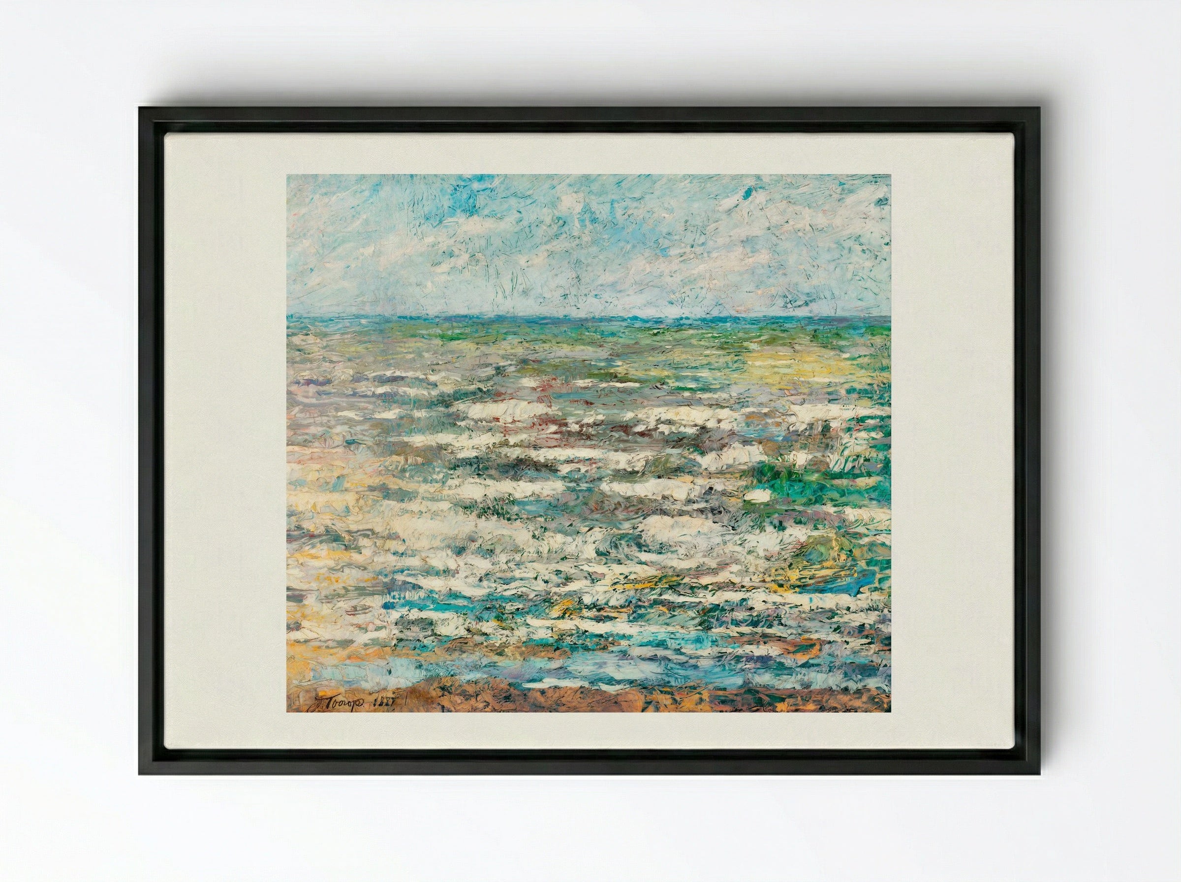 The Sea - Jan Toorop - Framed Canvas Black