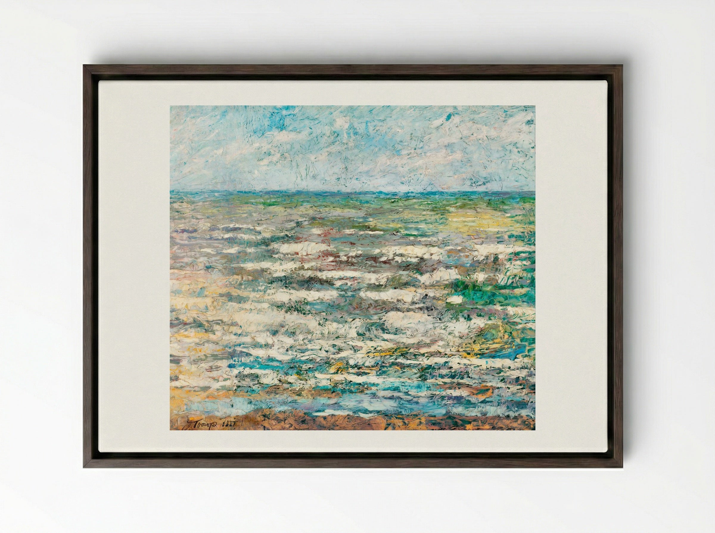 The Sea - Jan Toorop - Framed Canvas Dark Wood