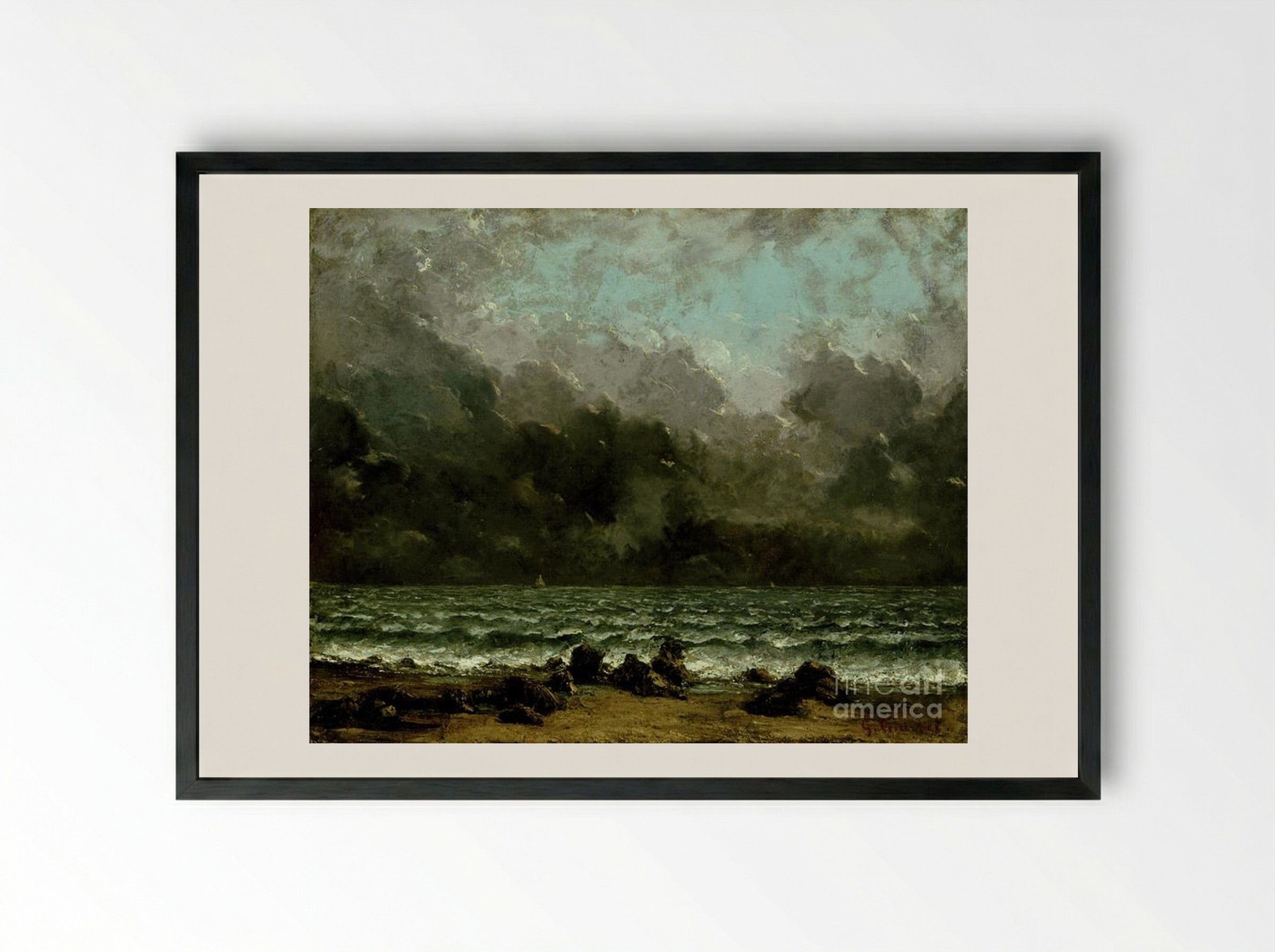 The Sea - Gustave Courbet - Framed Print Black