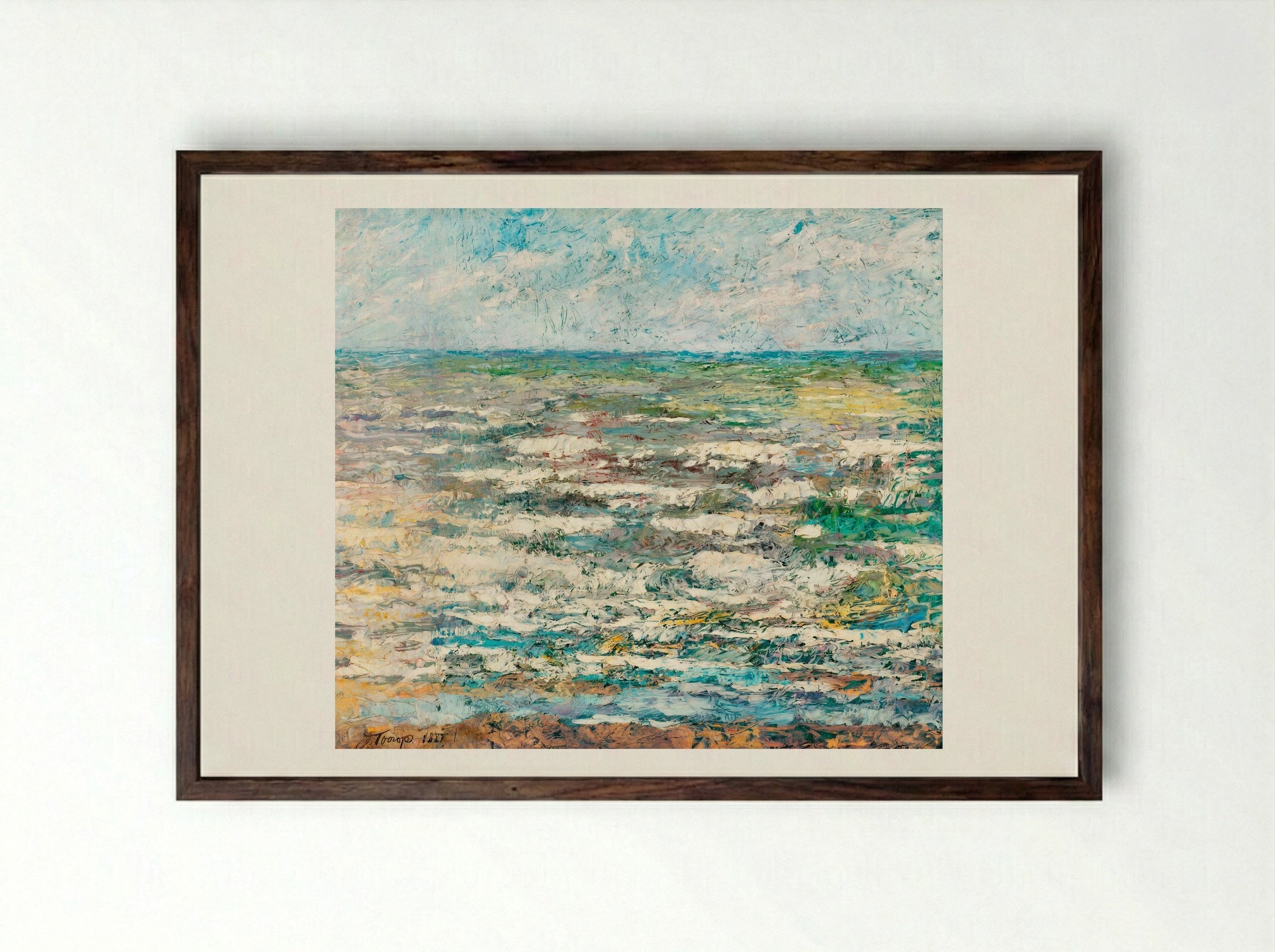 The Sea - Jan Toorop - Framed Print Dark Wood