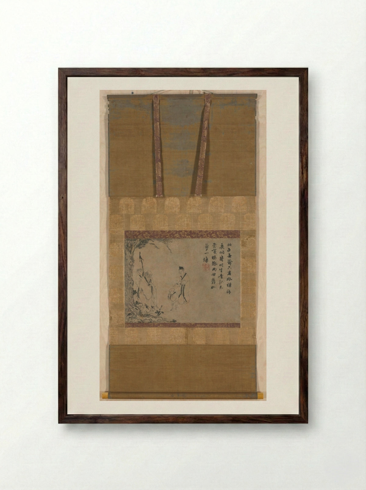 The Second Coming of the Fifth Patriarch - Yintuoluo - Framed Print Dark Wood