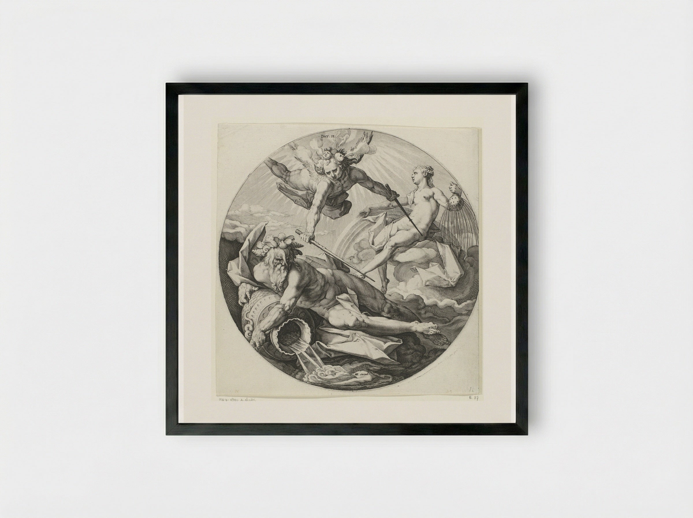 The Second Day of Creation: The Separation of the Waters - Jan Harmensz. Muller - Framed Print Black