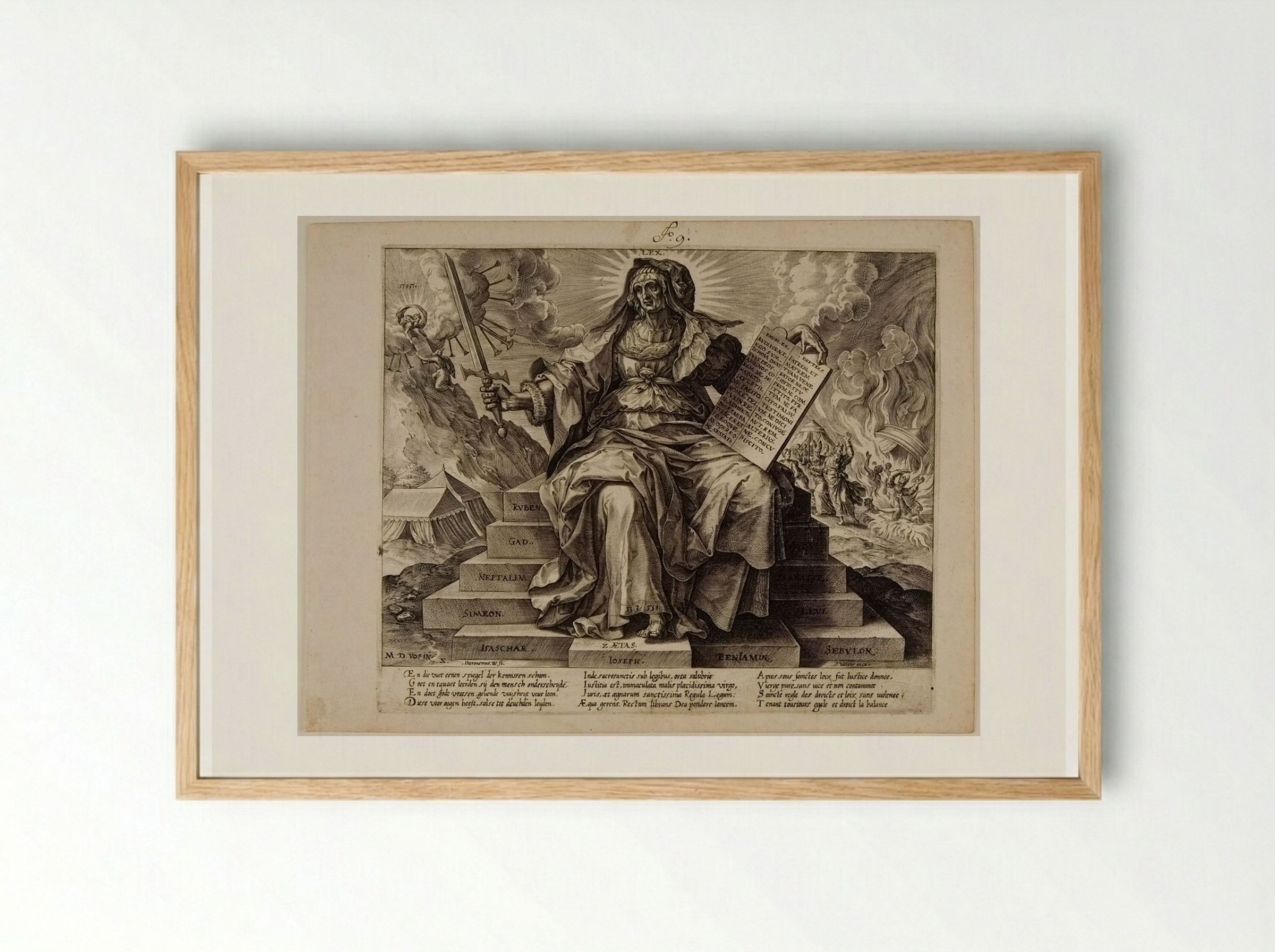 The Second Era: The Law of the Old Testament - Hieronymus Wierix - Framed Print Wood