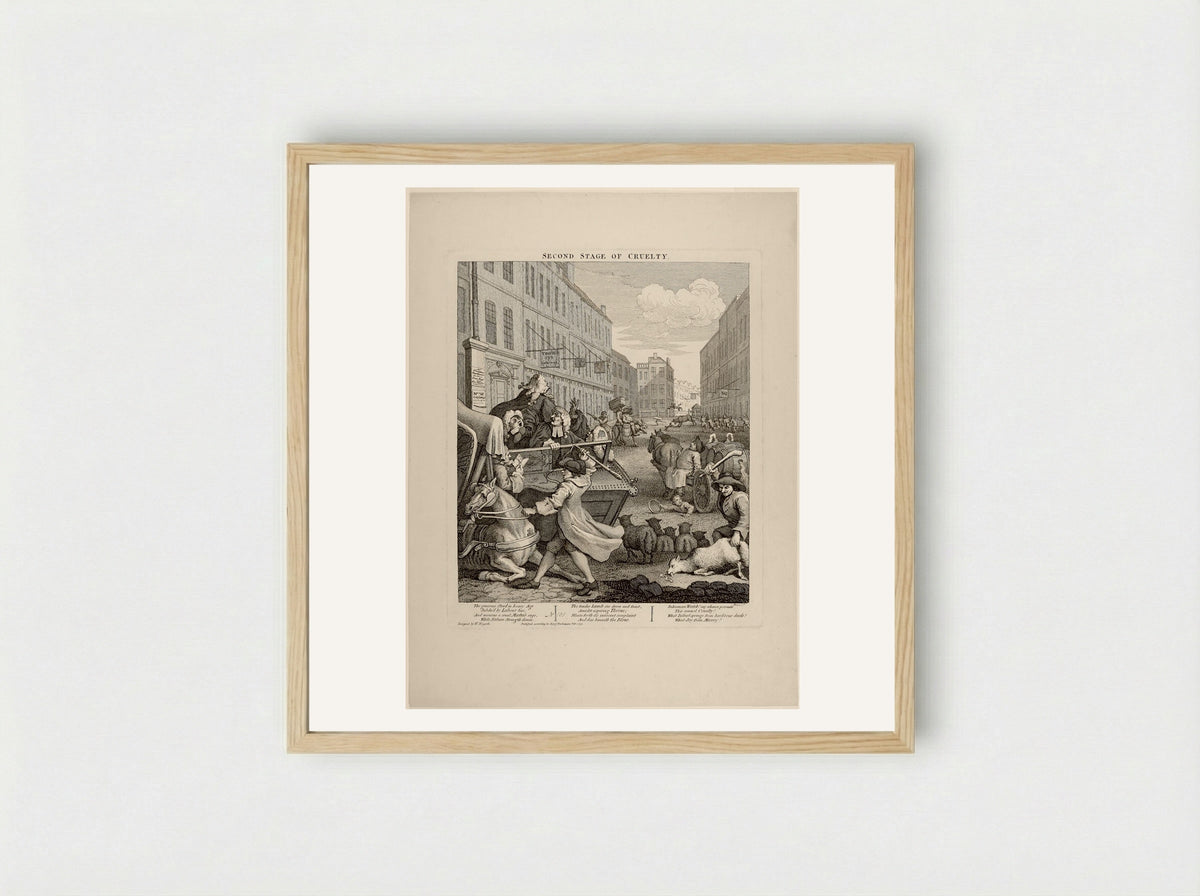 The Second Stage of Cruelty - William Hogarth - Framed Print Wood