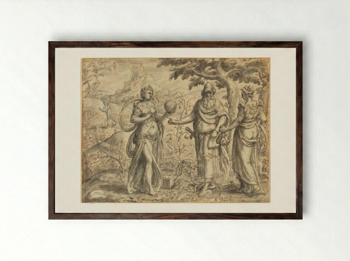 The Seed Received among the Thorns, from the Parable of the Sower - Gerard van Groeningen - Framed Print Dark Wood