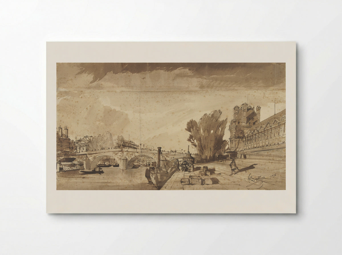 The Seine and the Pont Royal - François Victor Sabatier - Poster