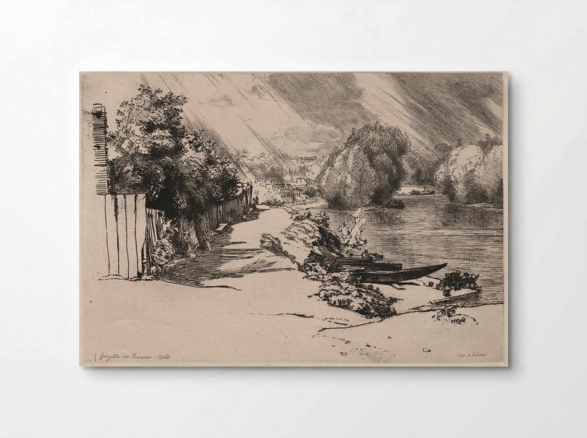 The Seine at Bas-Meudon with the Seguin and Mottiaux Islands - Félix Bracquemond - Poster