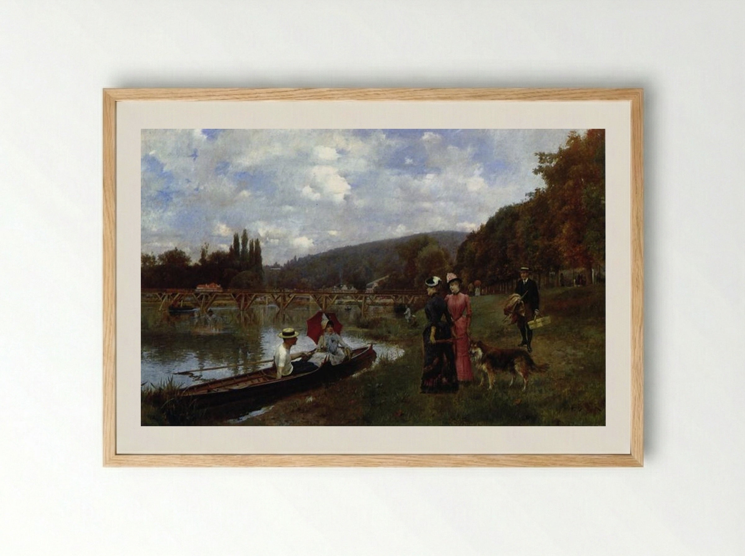 The Seine at Bougival - Julius LeBlanc Stewart - Framed Print Wood