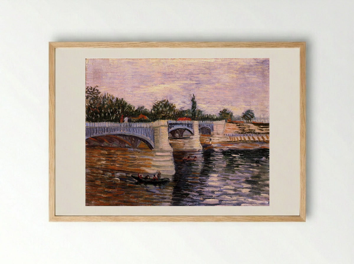 The Seine with the Pont de la Grande Jatte - Vincent van Gogh - Framed Print Wood