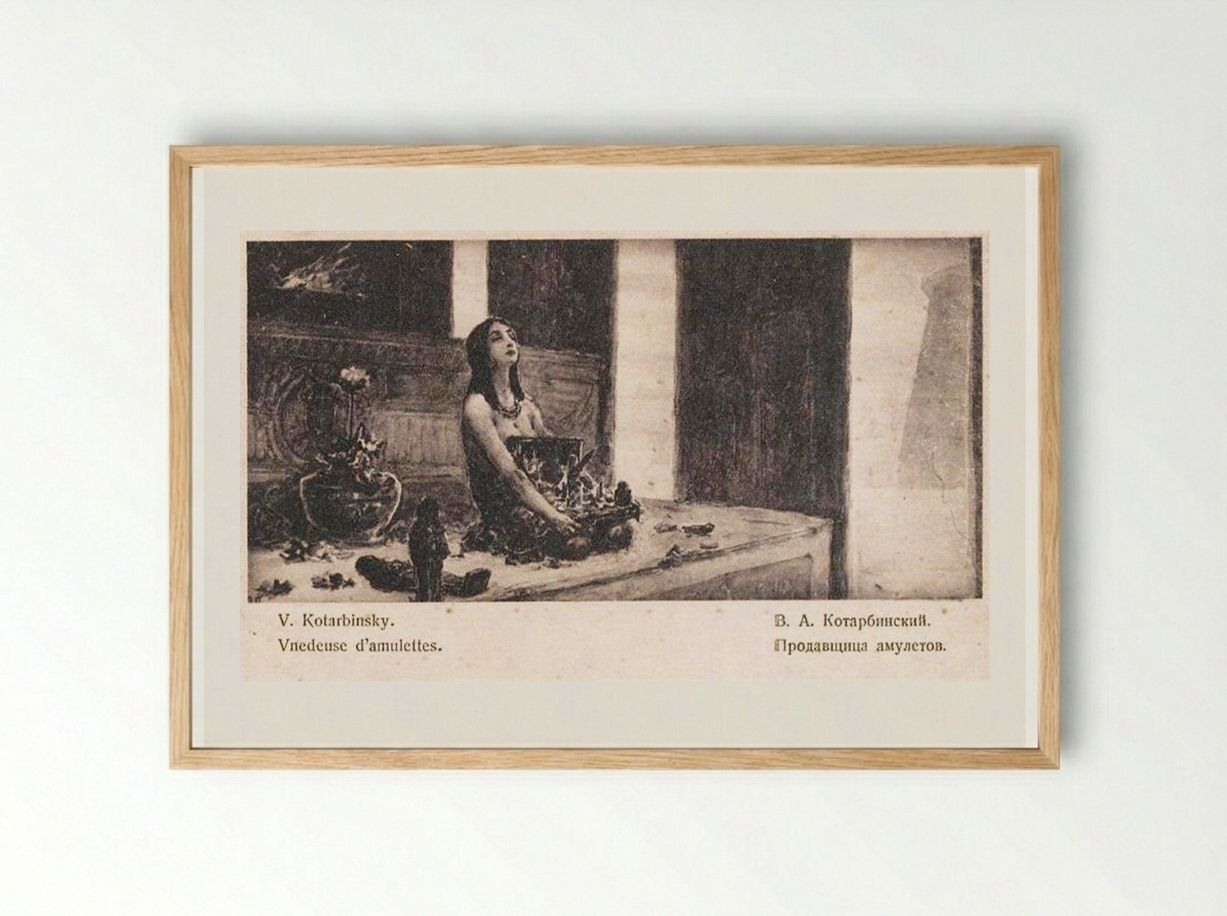The Seller of Amulets - Wilhelm Kotarbinski - Framed Print Wood