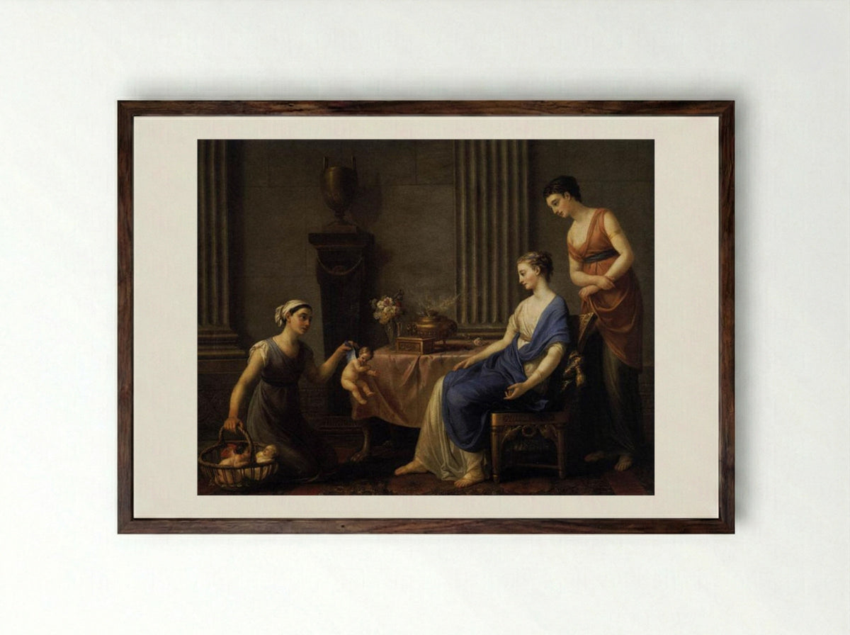 The Seller of Cupids - Joseph-Marie Vien - Framed Print Dark Wood