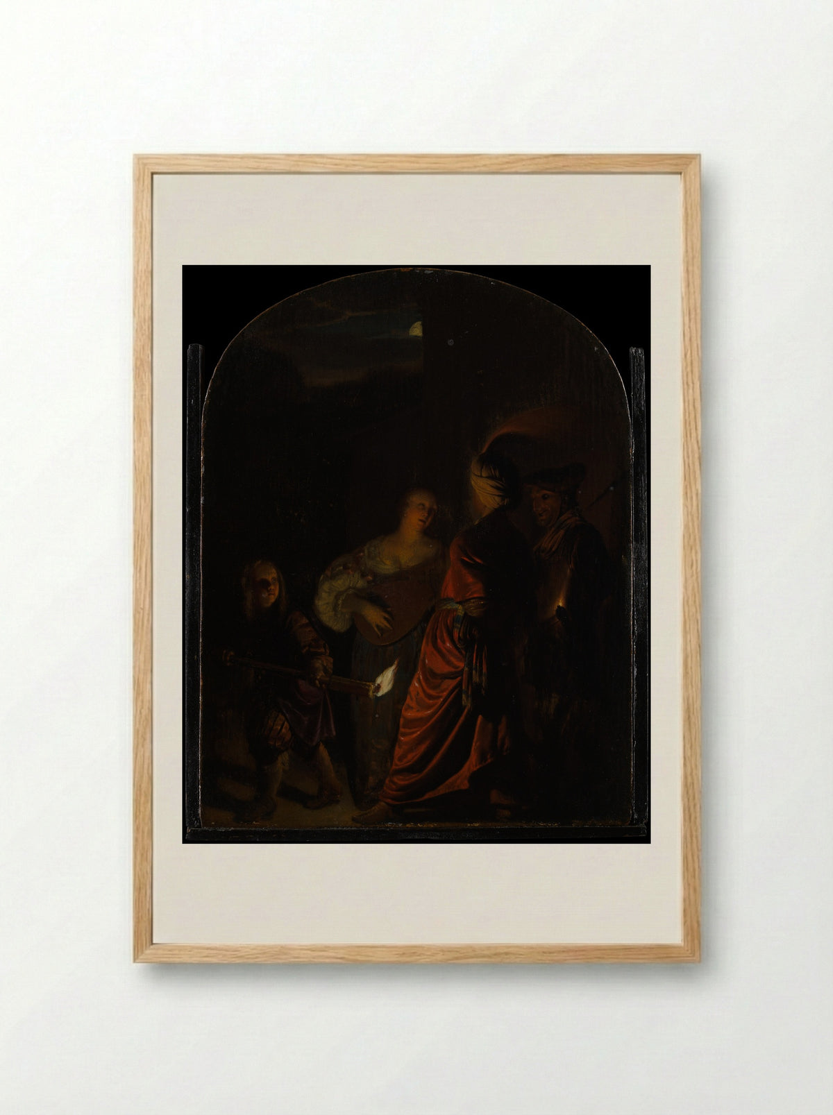 The Serenade - Frans van Mieris the Elder - Framed Print Wood