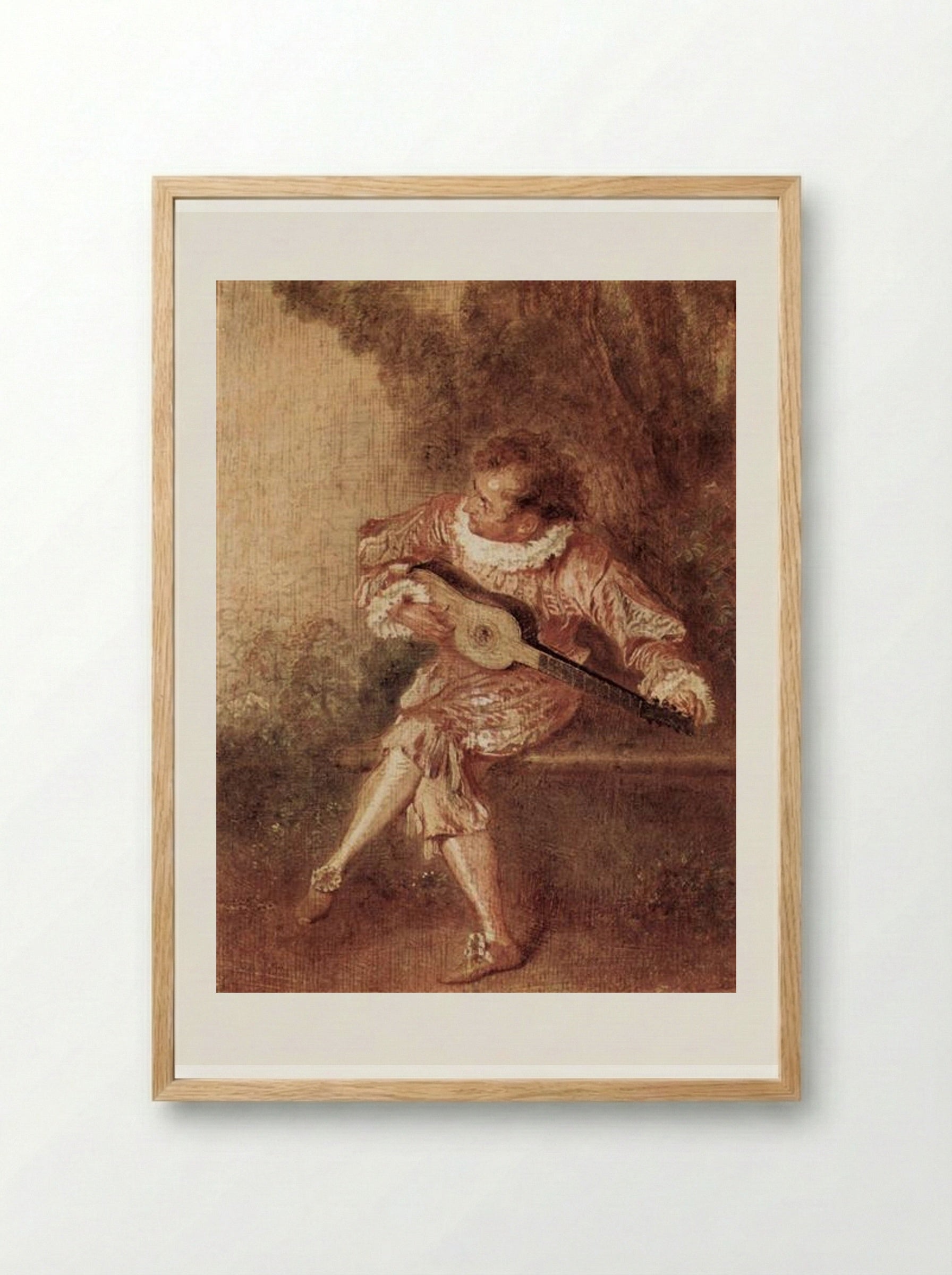 The Serenader - Antoine Watteau - Framed Print Wood