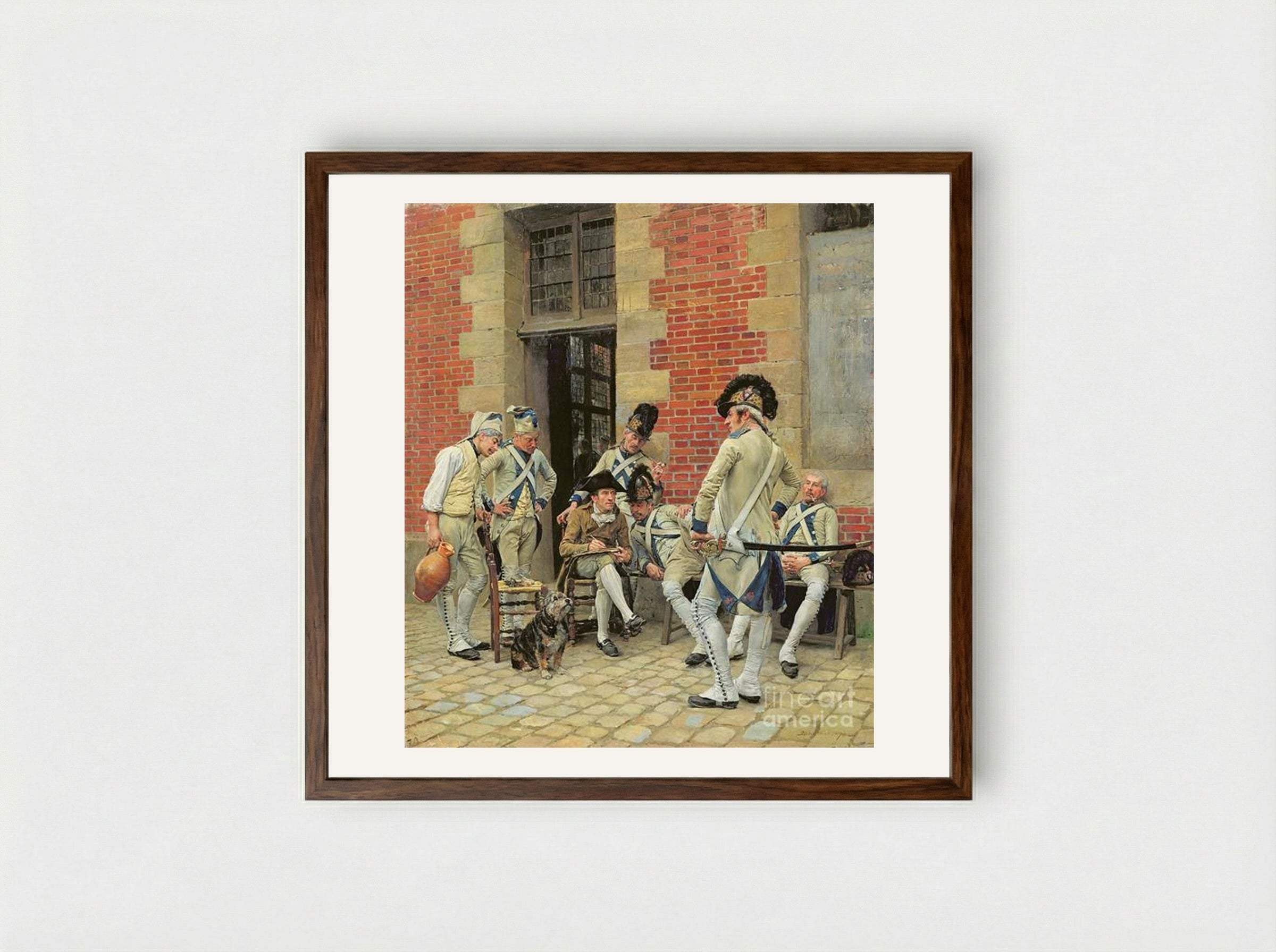 The Sergeant's Portrait - Ernest Meissonier - Framed Print Dark Wood