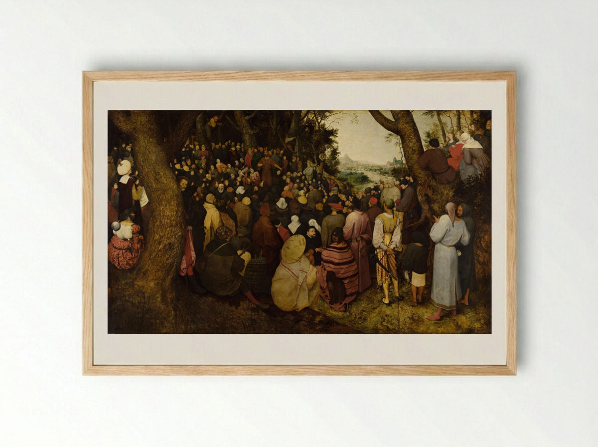 The Sermon of St. John the Baptist - Pieter Bruegel the Elder - Framed Print Wood