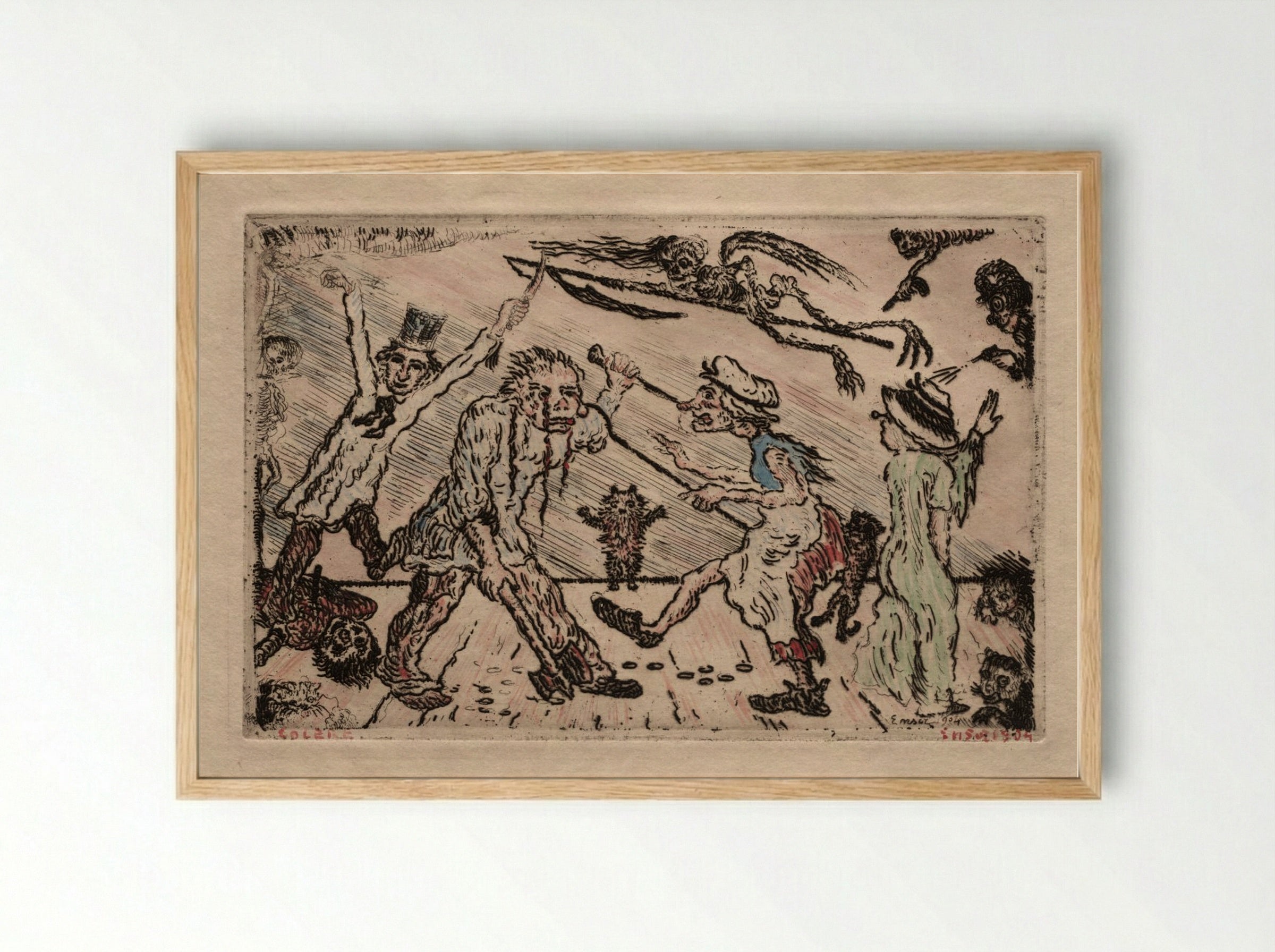 The Seven Deadly Sins: Anger - James Ensor - Framed Print Wood