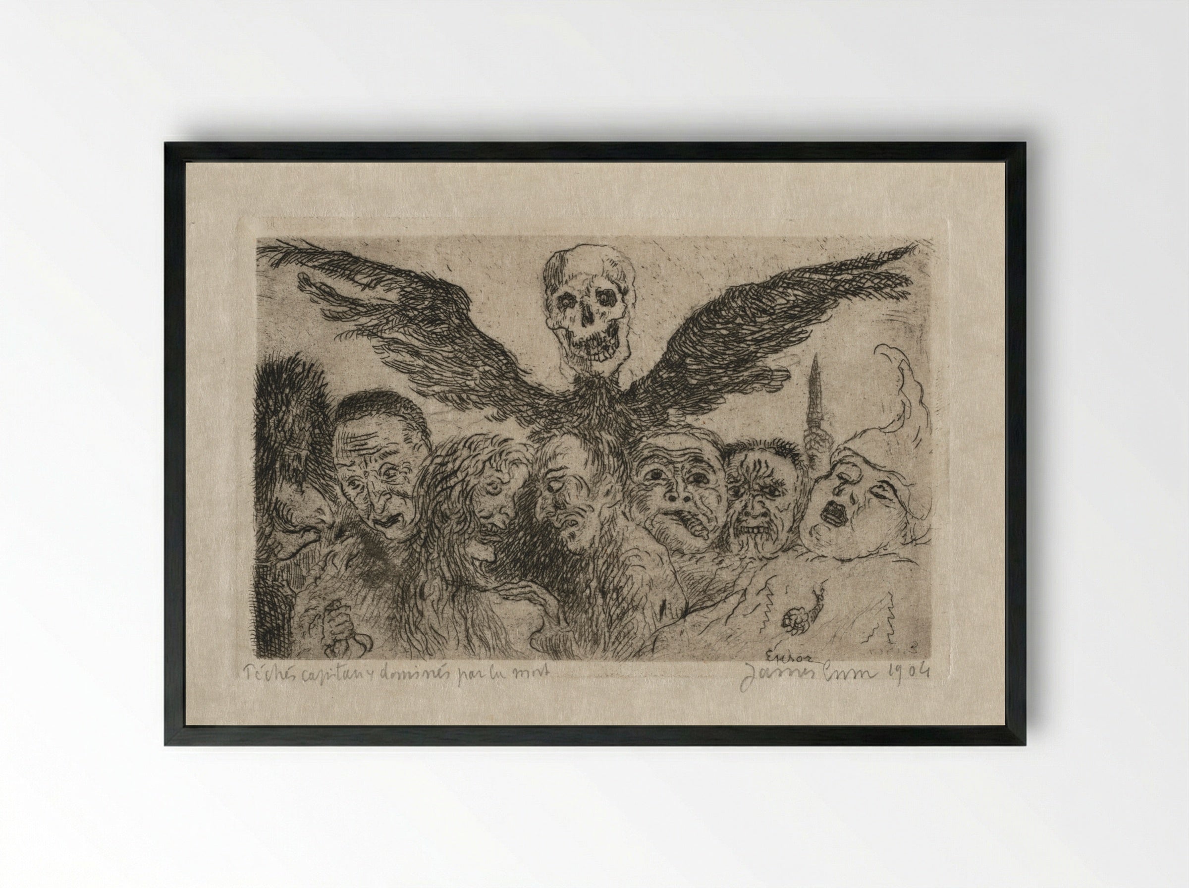 The Seven Deadly Sins: Title Page - James Ensor - Framed Print Black