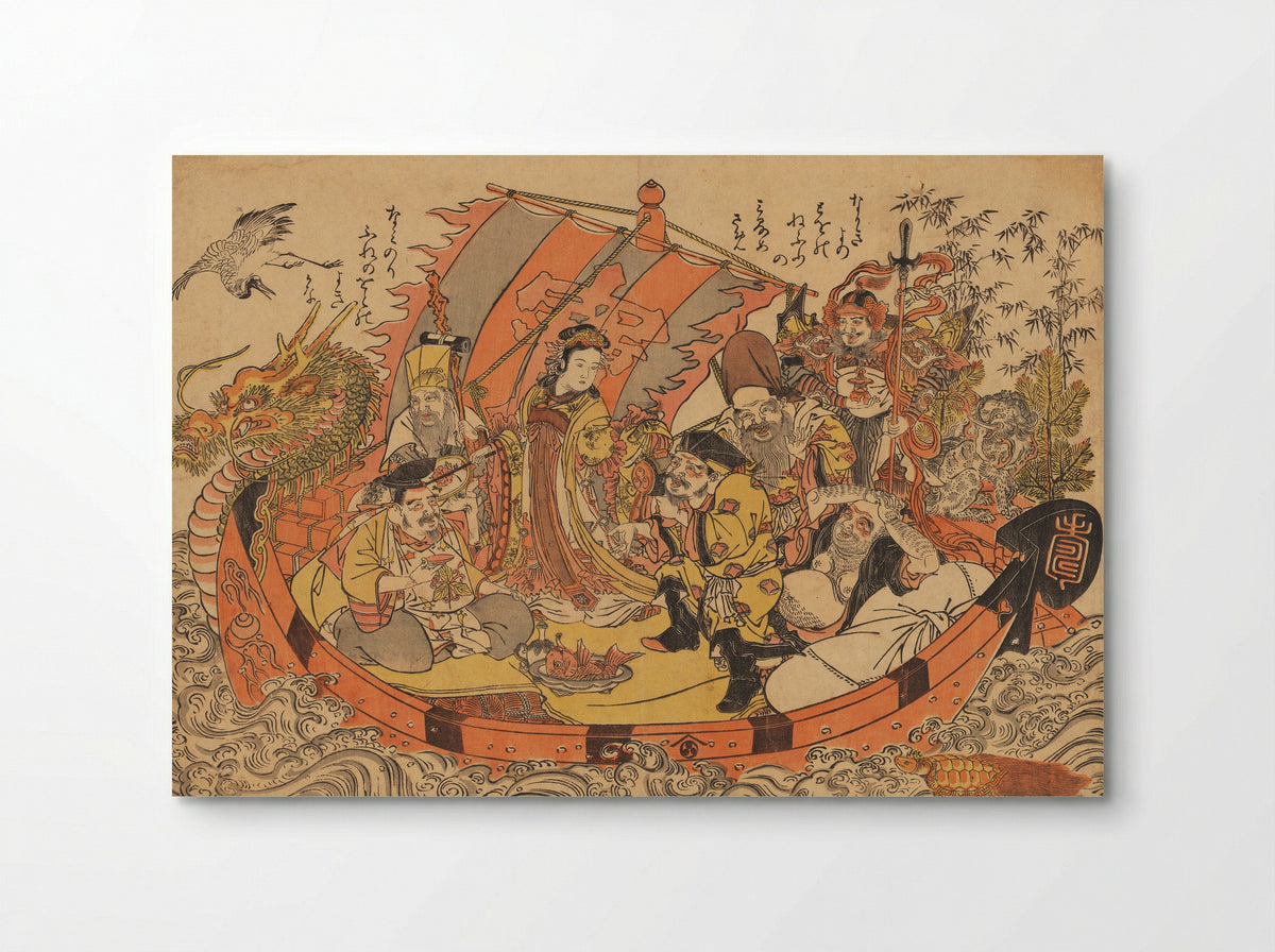 The Seven Gods of Good Fortune on the Treasure Ship - Kitao Shigemasa - Poster