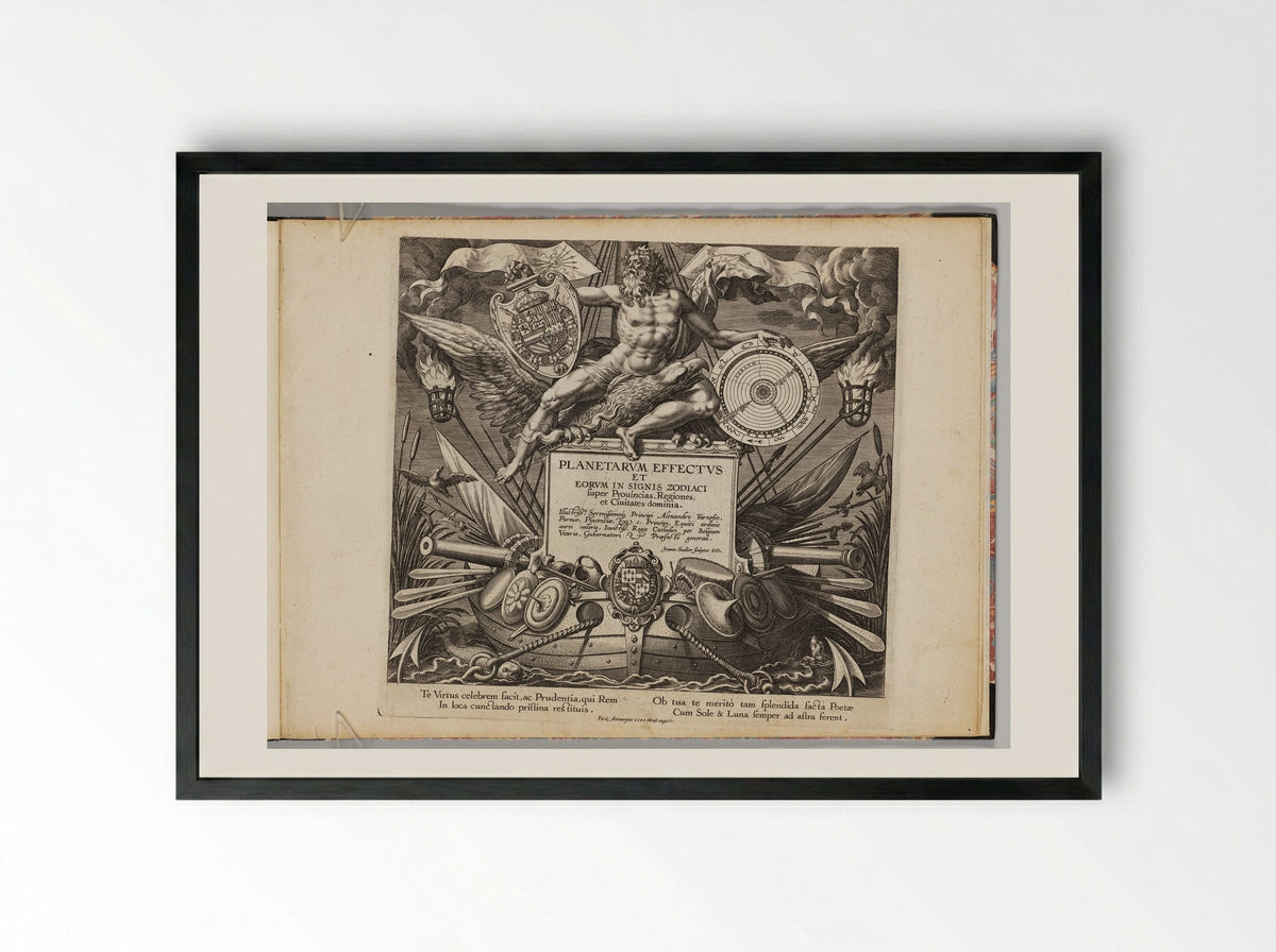 The Seven Planets (Title Page) - Johann Sadeler I - Framed Print Black
