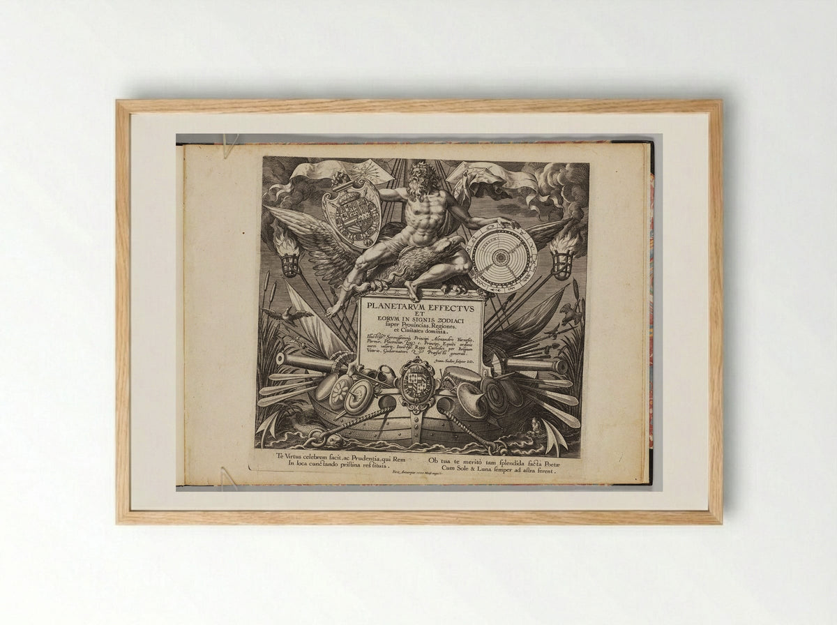 The Seven Planets (Title Page) - Johann Sadeler I - Framed Print Wood