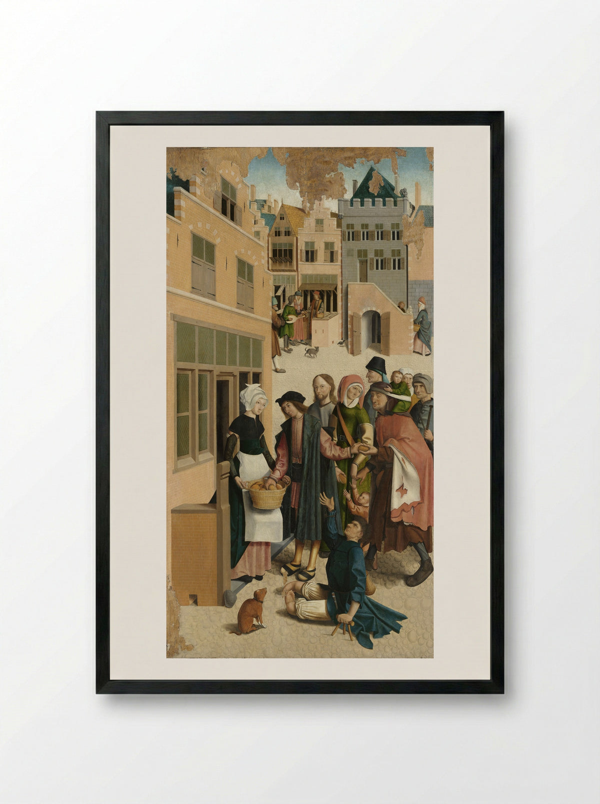The Seven Works of Mercy - Master of Alkmaar - Framed Print Black
