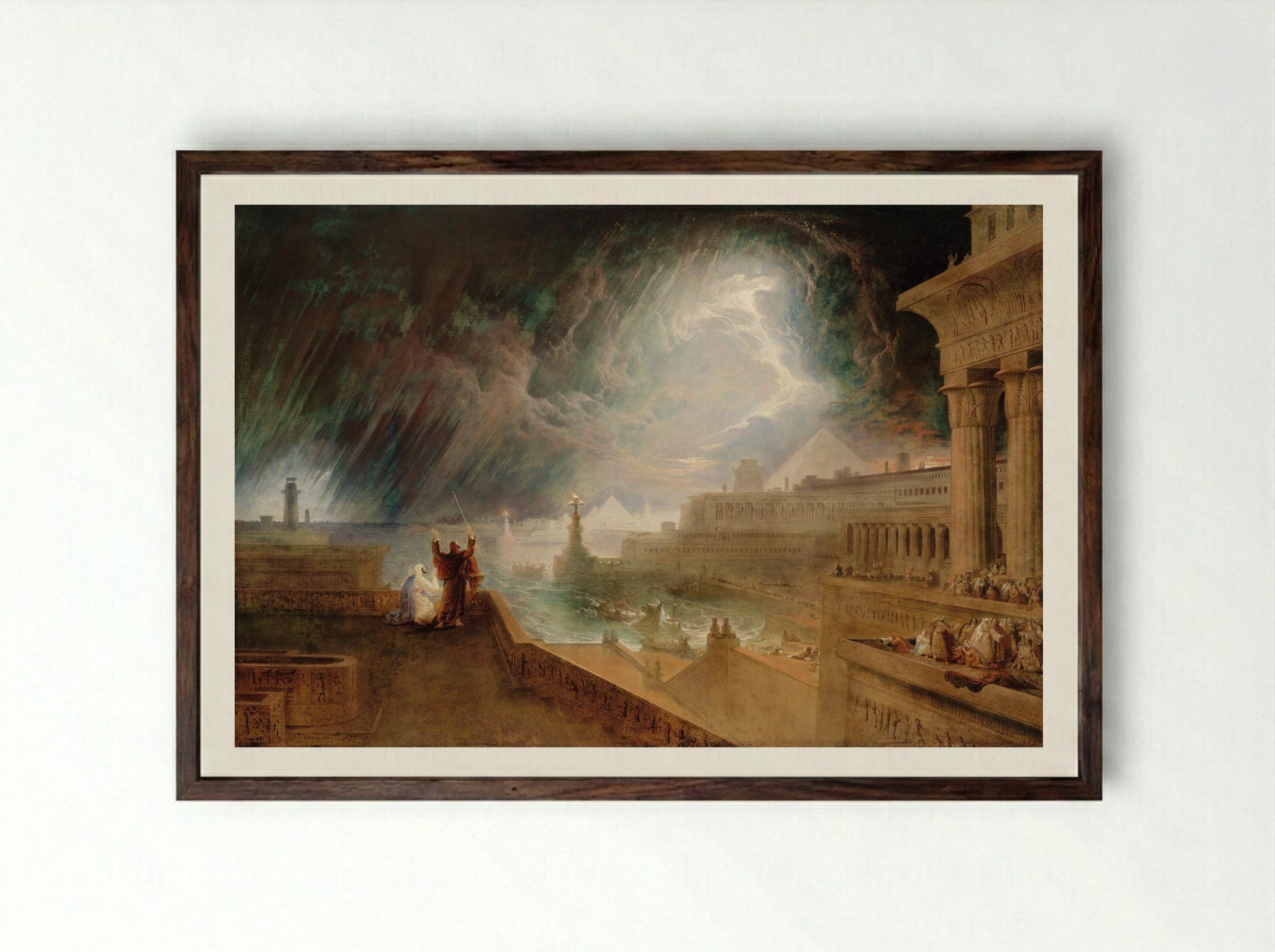 The Seventh Plague of Egypt - John Martin - Framed Print Dark Wood