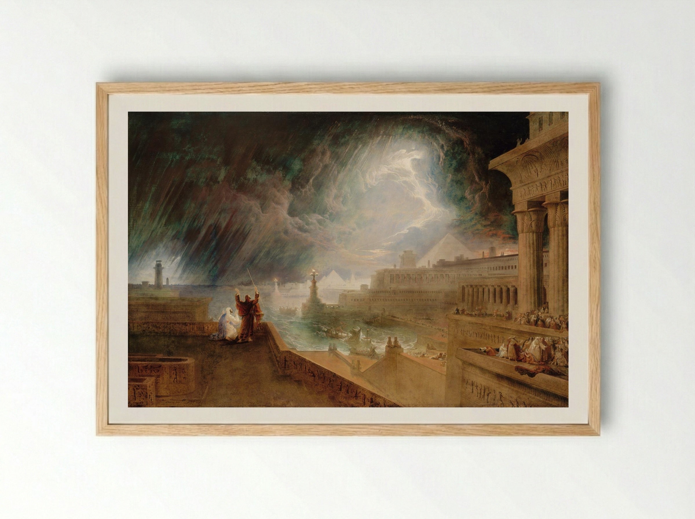 The Seventh Plague of Egypt - John Martin - Framed Print Wood