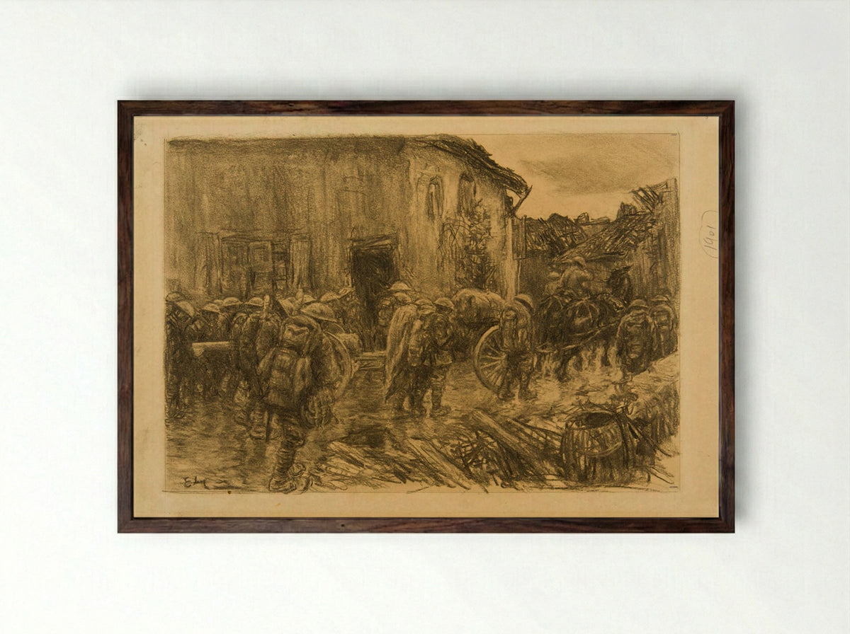 The Seventy Fives Follow Up - Kerr Eby - Framed Print Dark Wood