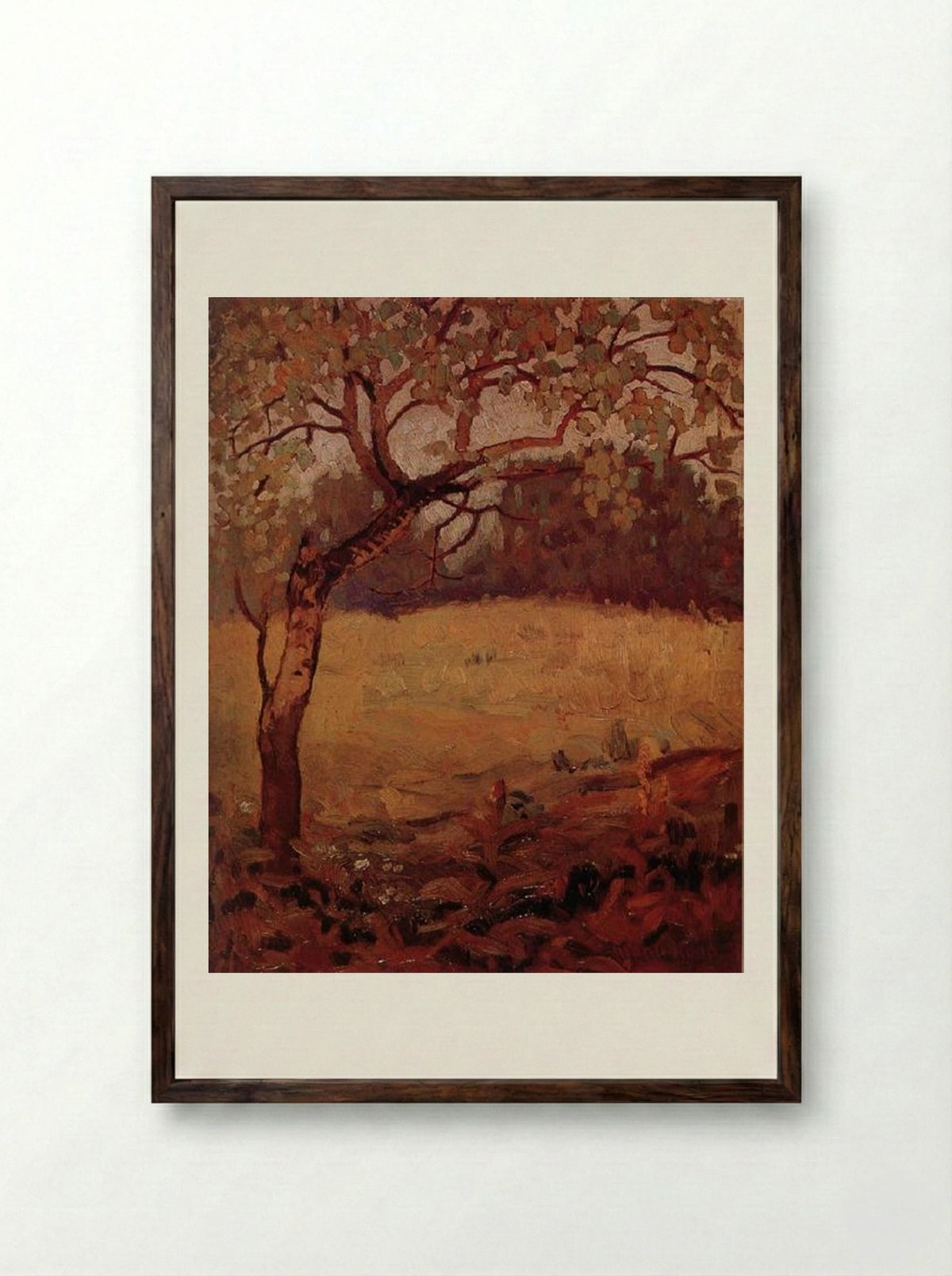 The Shaking Poplar - Grant Wood - Framed Print Dark Wood