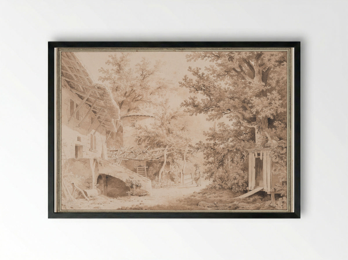 The Sheaf Bearer - Wolfgang Adam Töpffer - Framed Print Black
