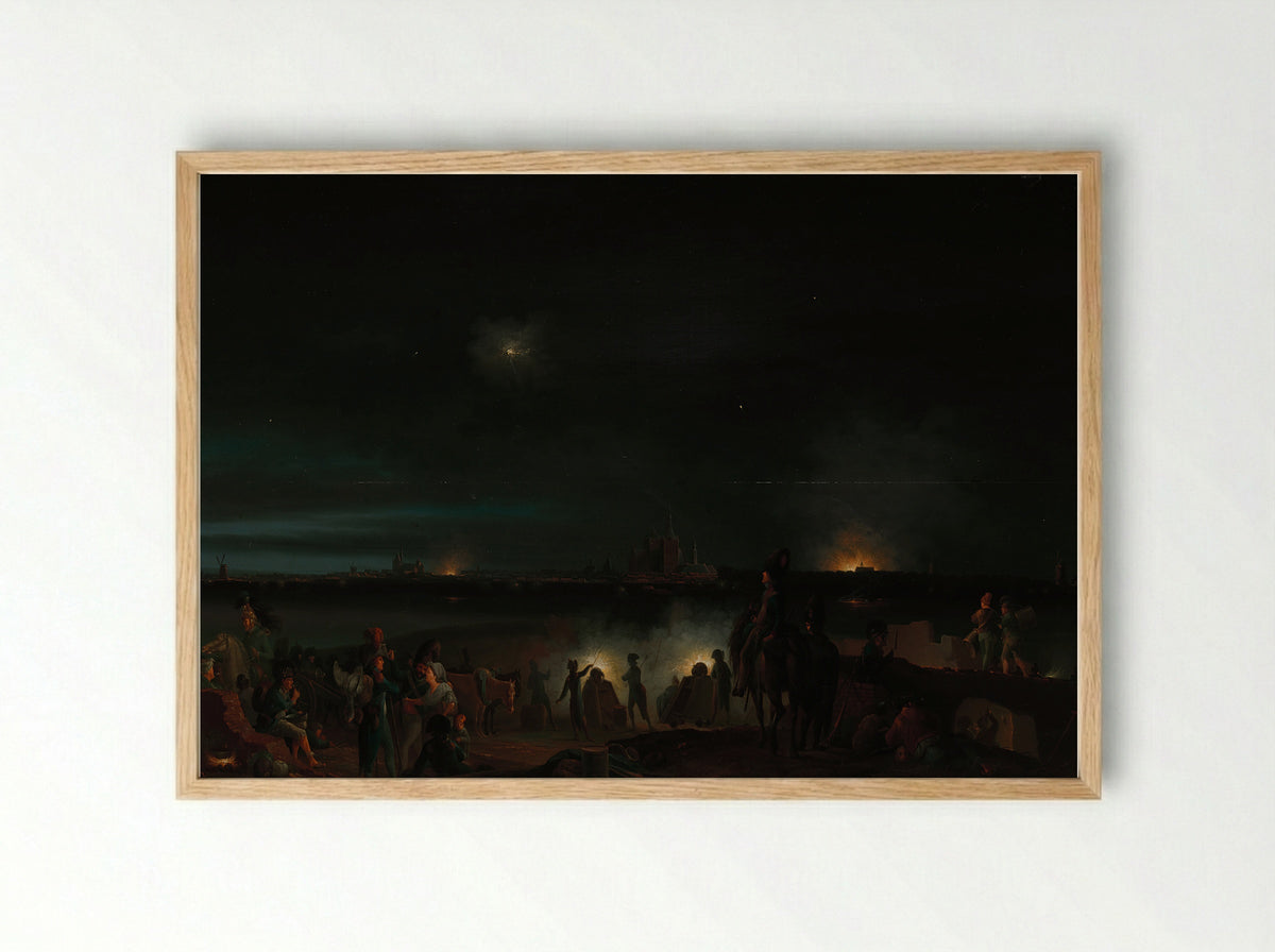 The Shelling of 's-Hertogenbosch by the French - Josephus Augustus Knip - Framed Print Wood