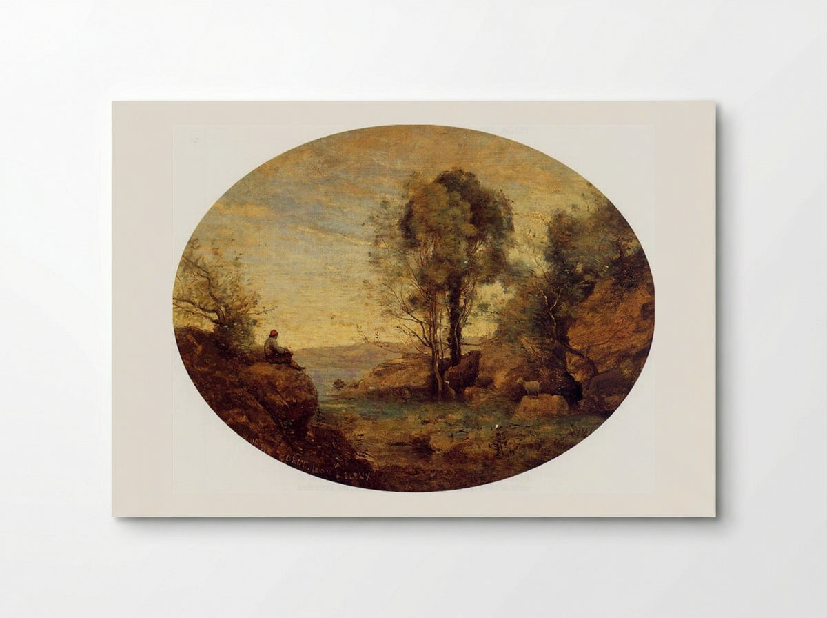 The Shepherd Overlooking the Rocky Gorge - Jean-Baptiste-Camille Corot - Poster
