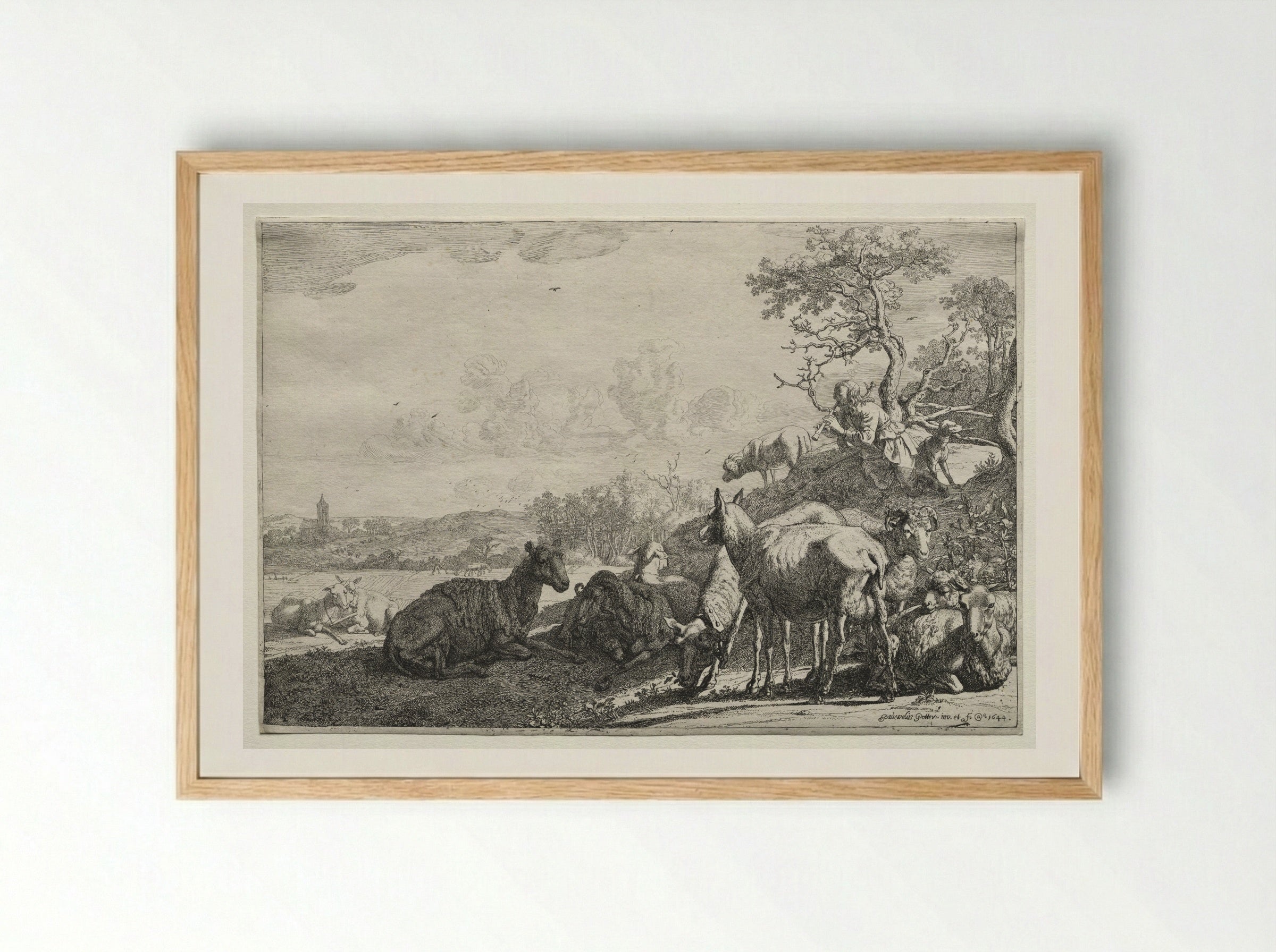 The Shepherd - Paulus Potter - Framed Print Wood