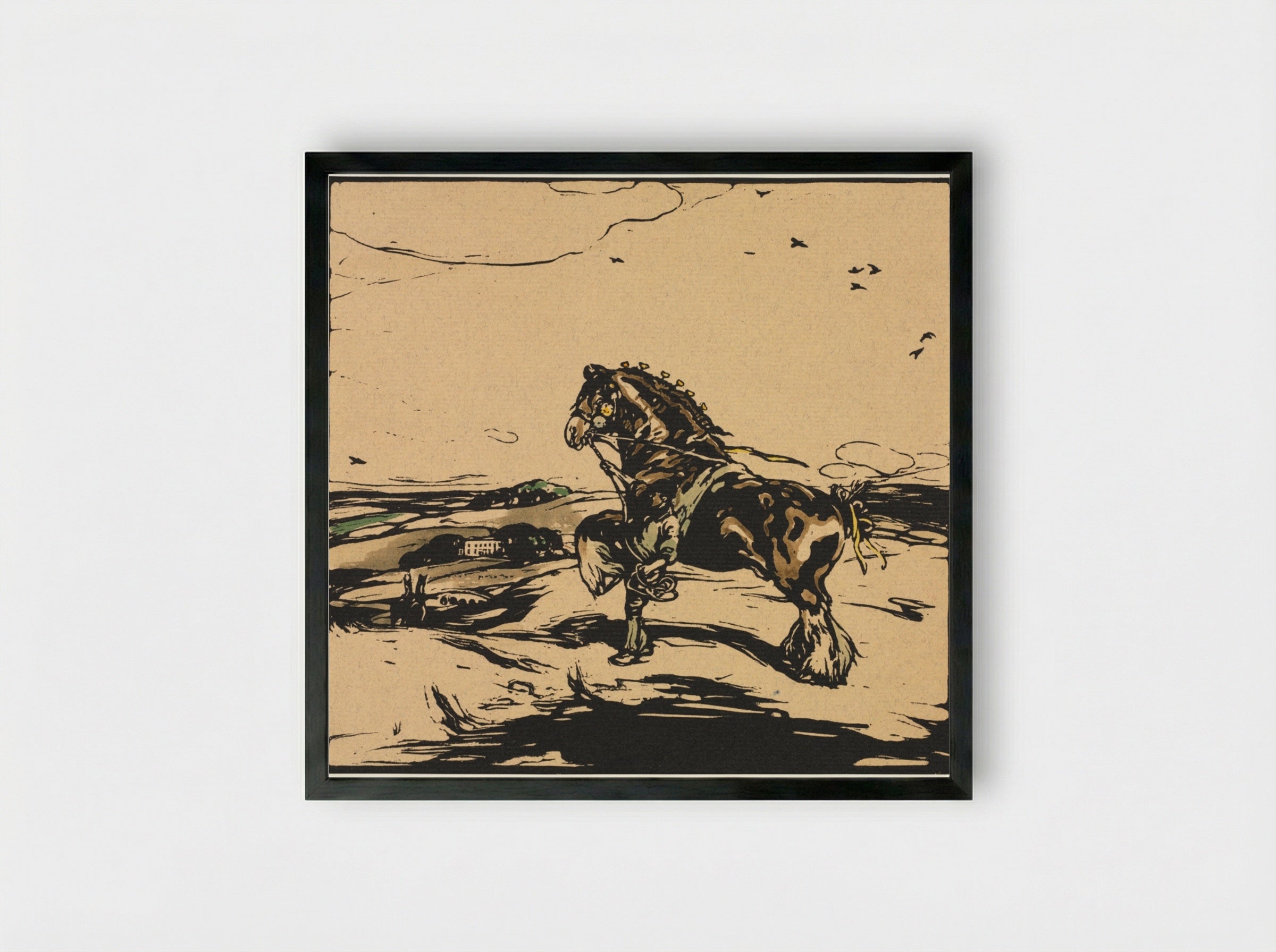 The Shire Horse - William Nicholson - Framed Print Black