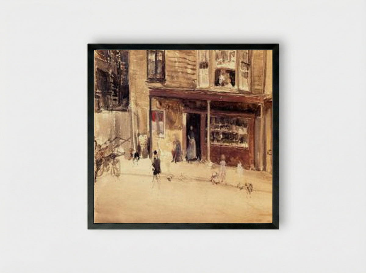 The Shop (An Exterior) - Fine Art Print - Framed Print Black
