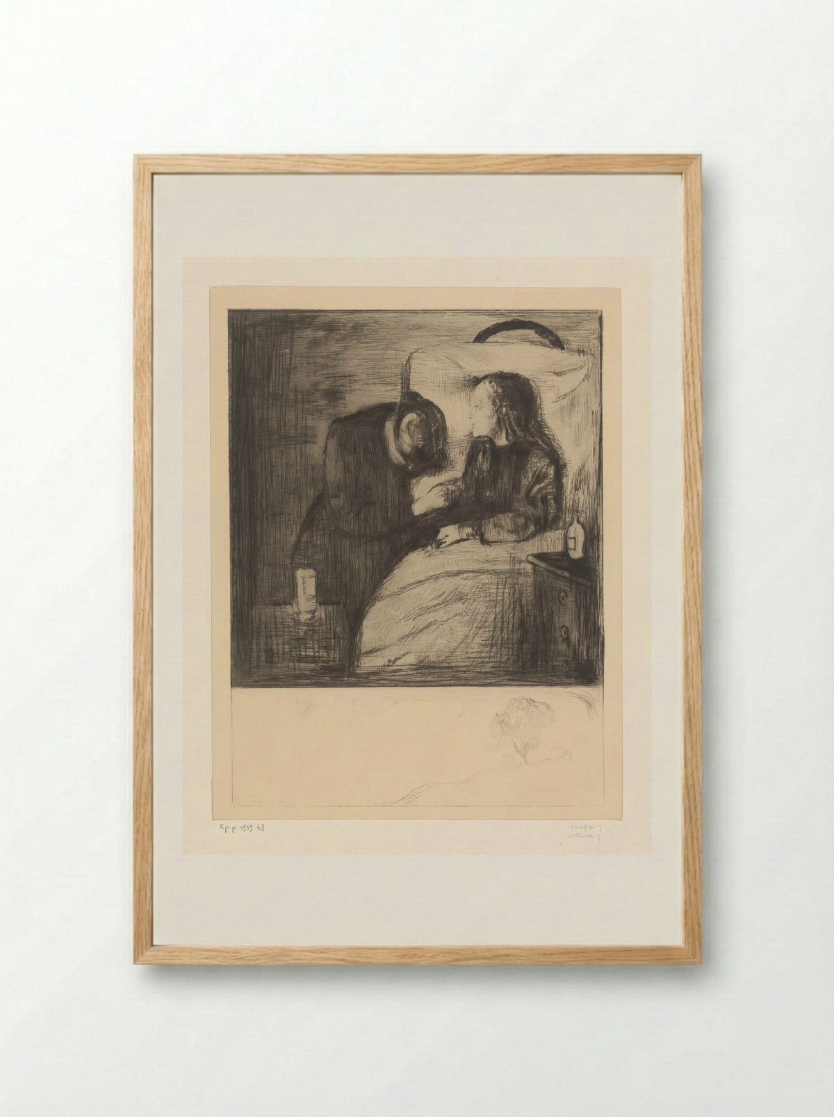 The Sick Child - Edvard Munch - Framed Print Wood