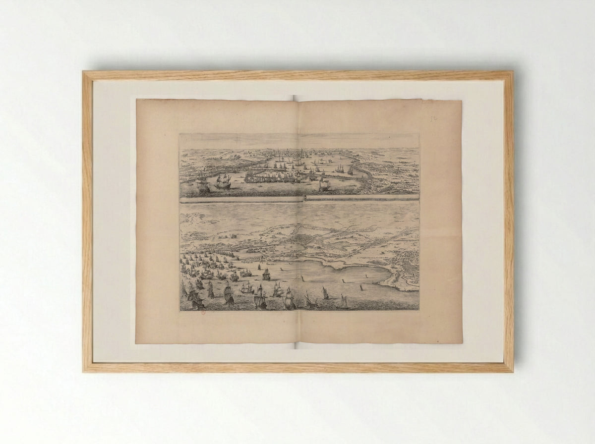 The Siege of La Rochelle - Stefano Della Bella - Framed Print Wood