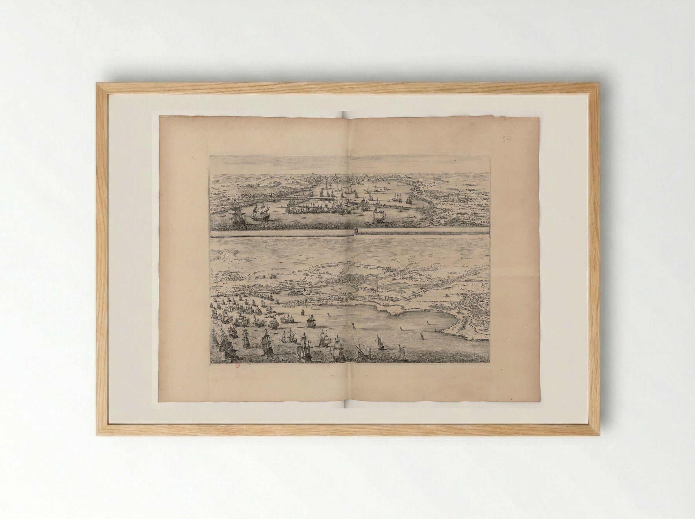 The Siege of La Rochelle - Stefano Della Bella - Framed Print Wood