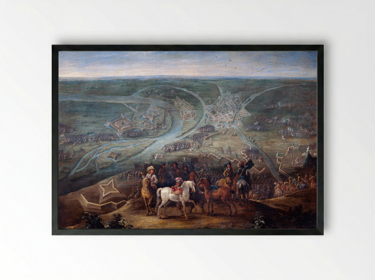 The Siege of Rheinberg by the French, 6 June 1672 - Lambert de Hondt (II) - Framed Print Black
